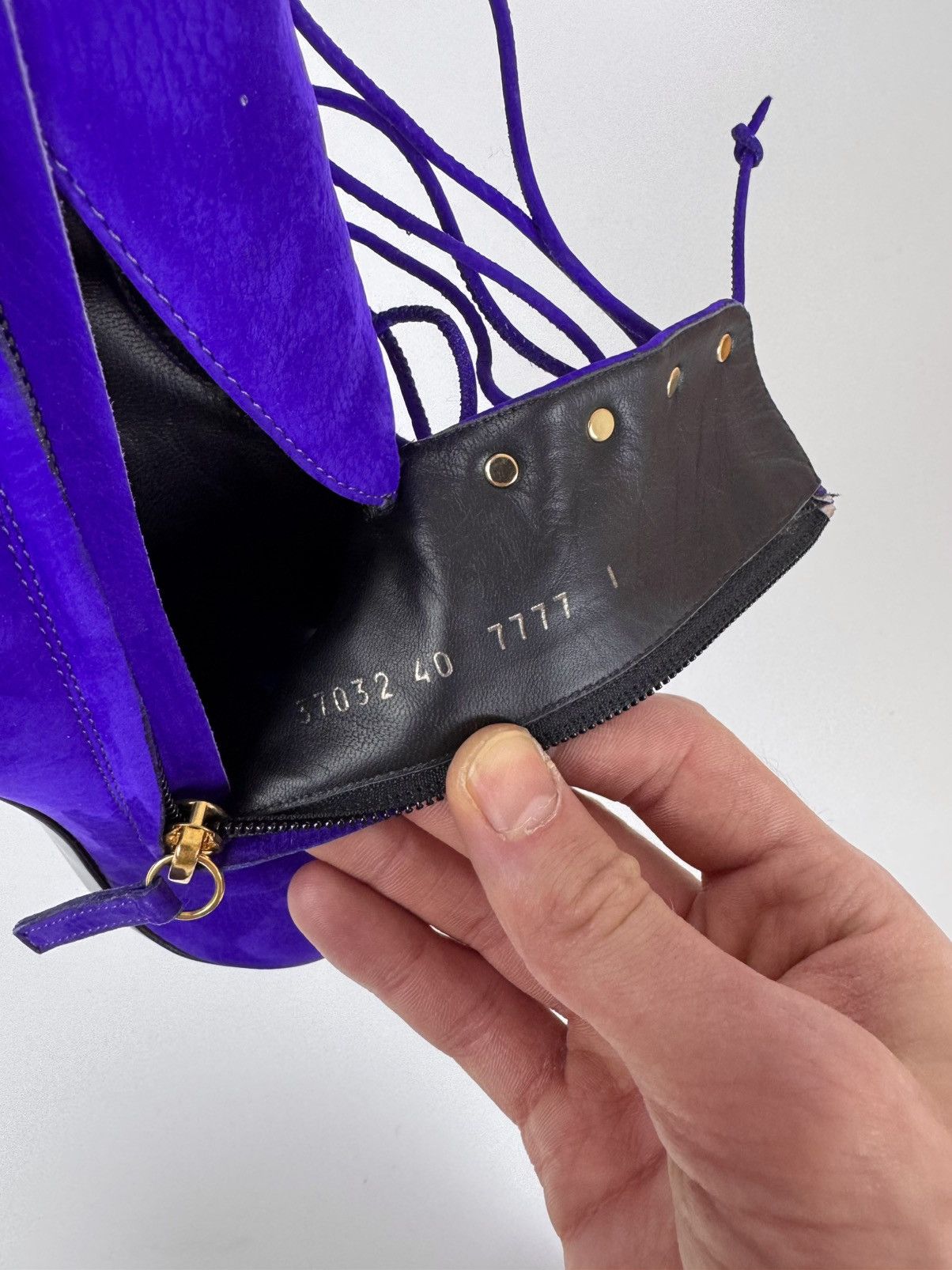 Designer × Giuseppe Zanotti Giuseppe Zanotti Open Ankle Boots Suede Stiletto High Heel Size US 10 / IT 40 - 13 Thumbnail