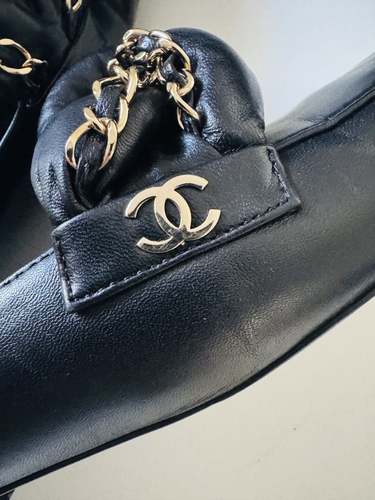 Chanel Authentic CHANEL Lambskin Chain Braided Mules quilted shoes Size US 7 / IT 37 - 9 Thumbnail