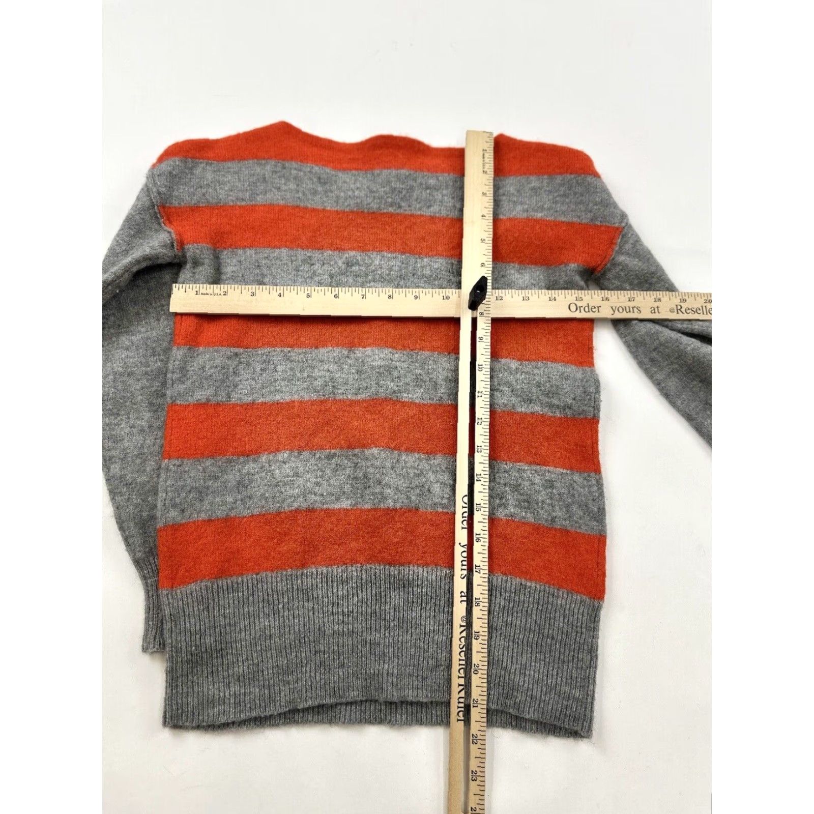 J.Crew VINTAGE J.Crew Sweater Women’s Small Orange Striped Pullover Jumper Alpaca Size S / US 4 / IT 40 - 6 Thumbnail