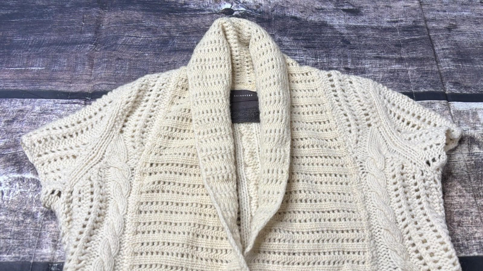 Anthropologie Guinevere Anthropologie Womens S Ivory Lambswool Cashmere Size S / US 4 / IT 40 - 4 Thumbnail
