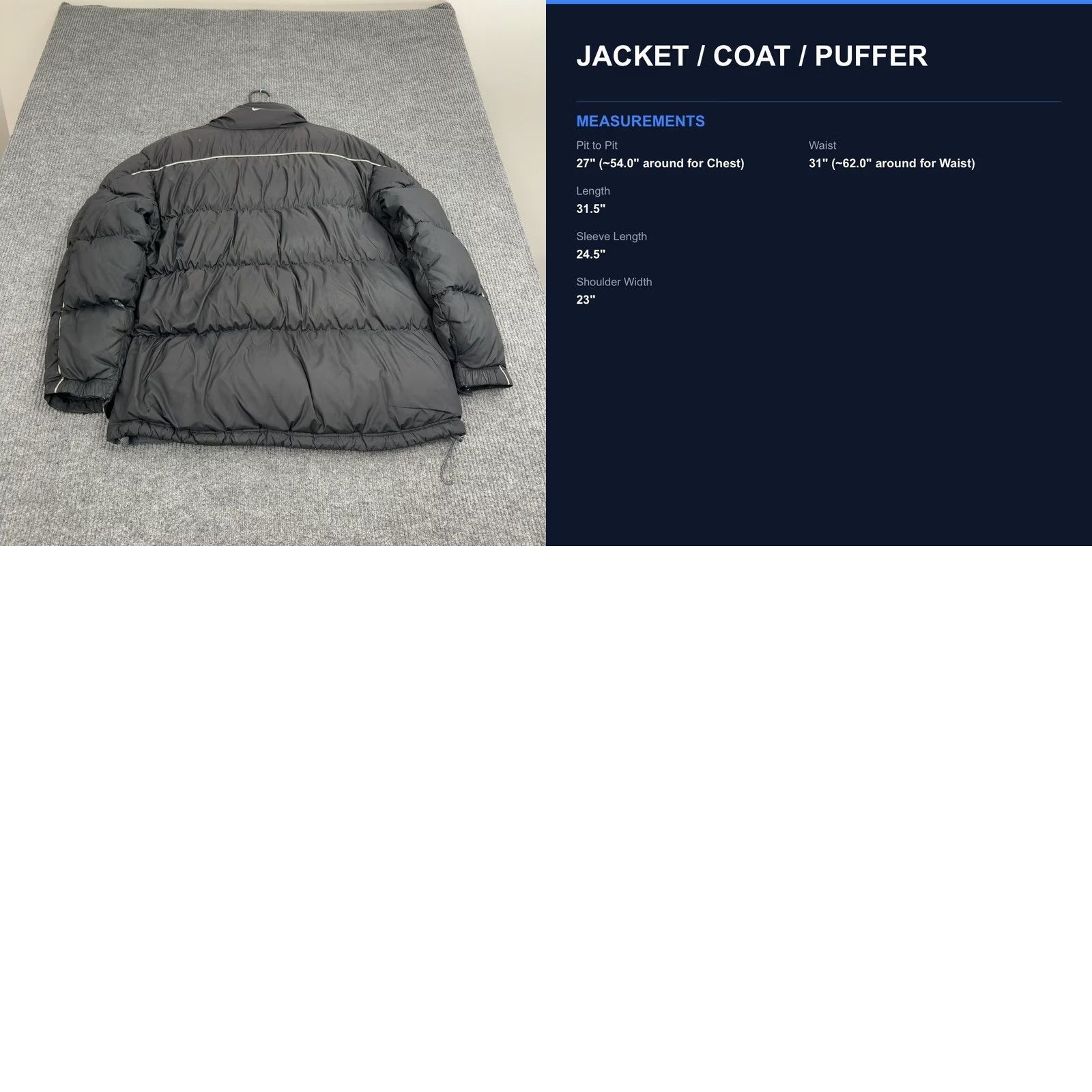 Nike VINTAGE Nike Puffer Jacket Men L Black Down Full Zip Mock Neck Gorpcore Regular Size US L / EU 52-54 / 3 - 8 Thumbnail