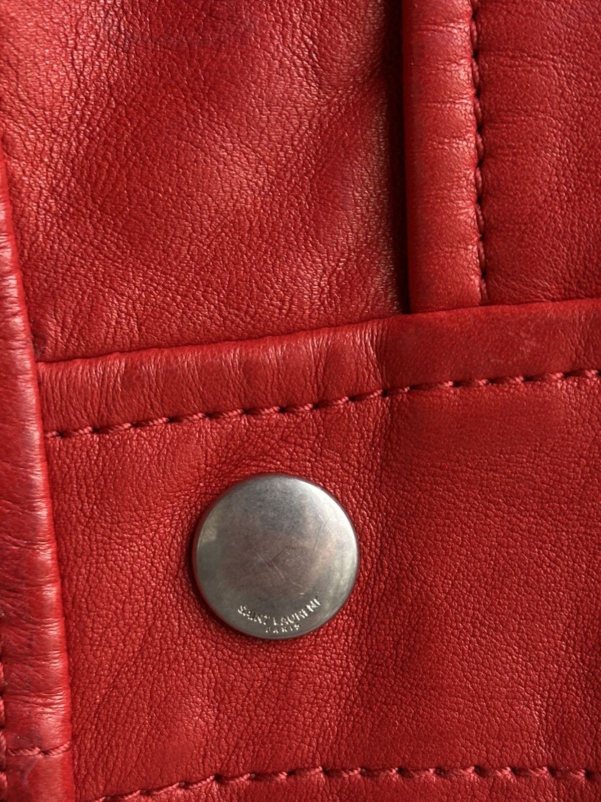 Saint Laurent Paris [50] SS14 Red L01 Lambskin leather jacket Size US M / EU 48-50 / 2 - 18 Thumbnail