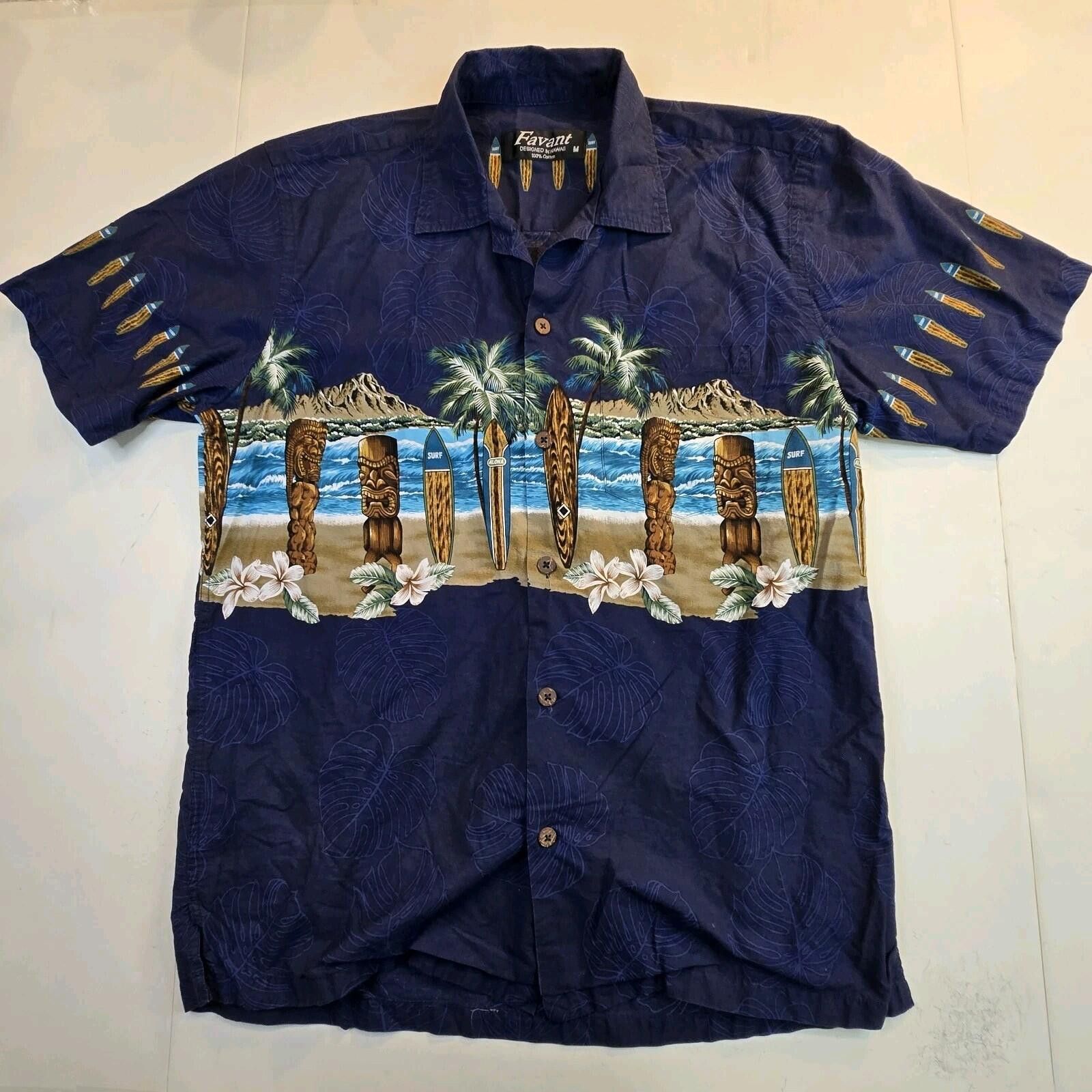 Other Favant Hawaiian Shirt Palm Tree and Tiki Print Size M Medium Size US M / EU 48-50 / 2 - 1 Thumbnail