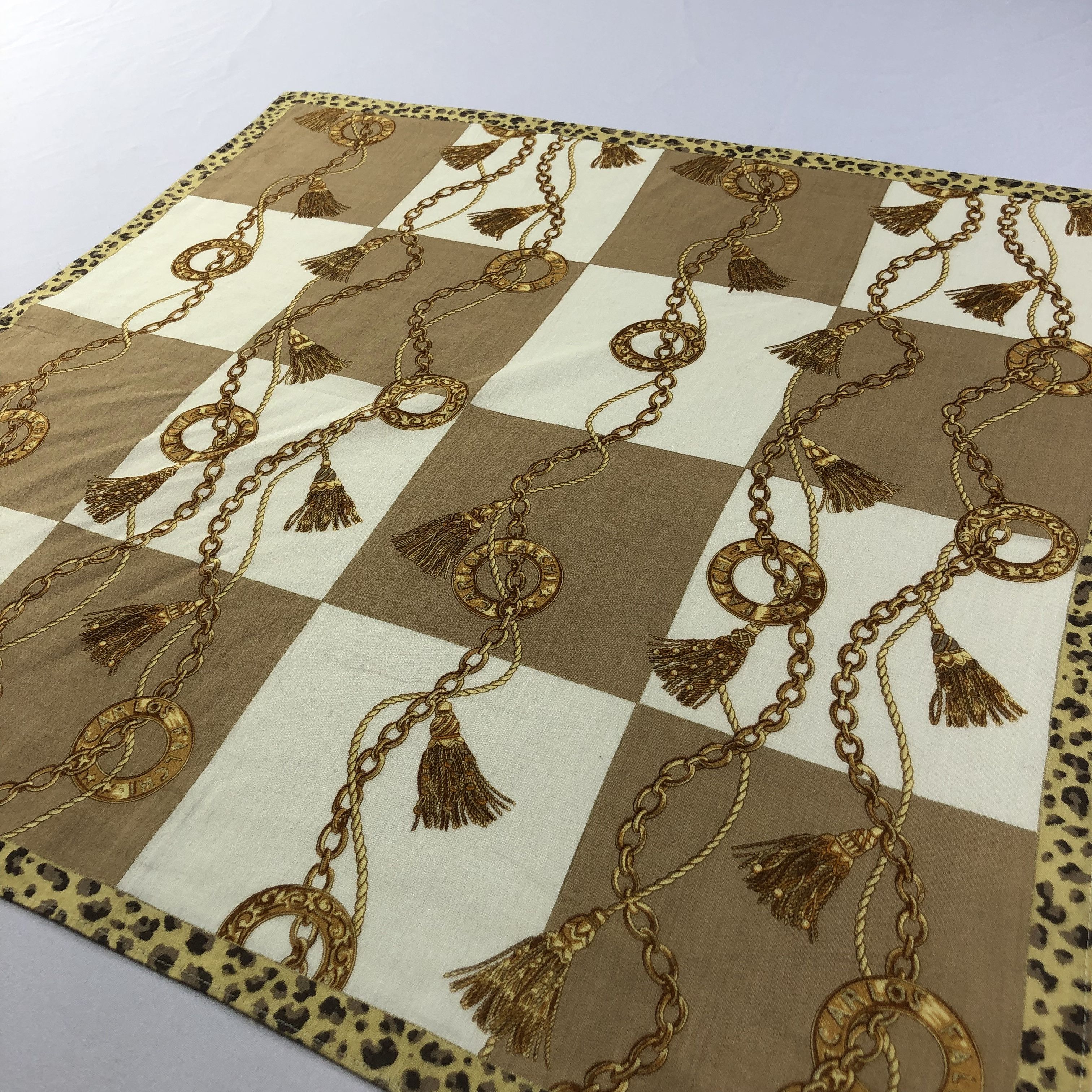Vintage Carlos Falchi Gold Chains Handkerchief Bandana H1877 Size ONE SIZE - 3 Thumbnail