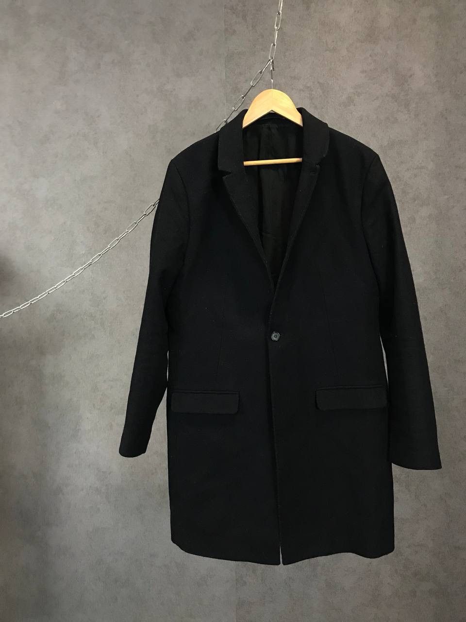 image of Allsaints Wool Coat in Navy, Men's (Size Large)
