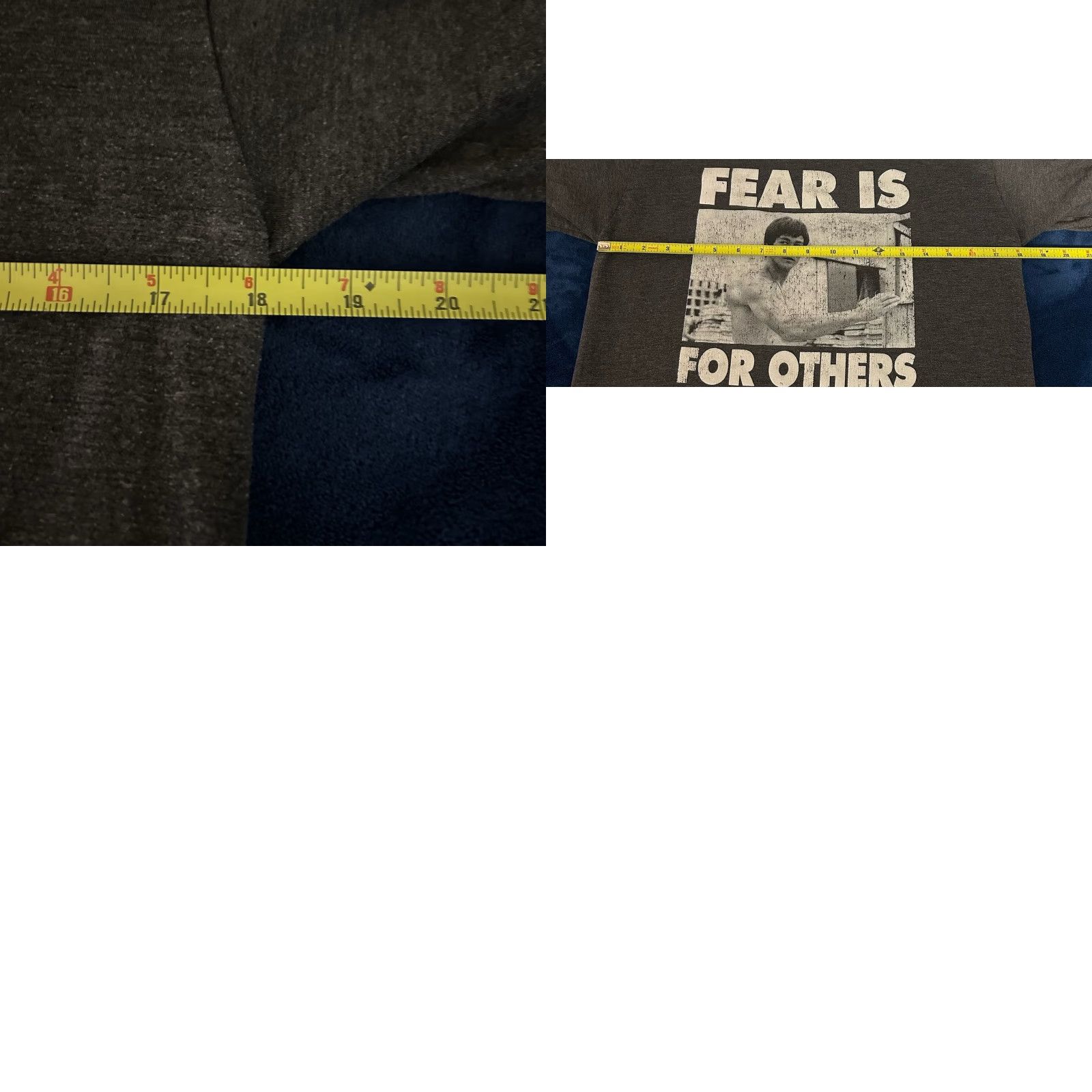 Lee Bruce Lee Fear Is For Others Shirt Mens Medium Dark Heather Gray Short Sleeve Size US M / EU 48-50 / 2 - 10 Thumbnail