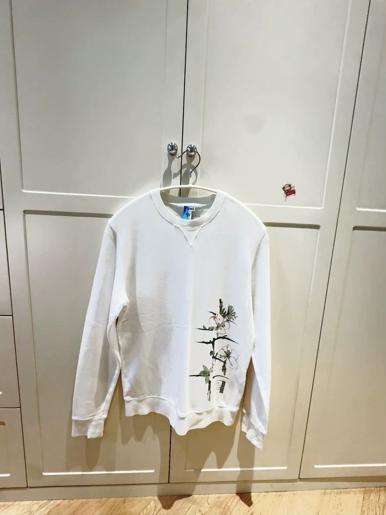 Loewe LOEWE White floral print hoodie Size XS / US 0-2 / IT 36-38 - 1 Thumbnail