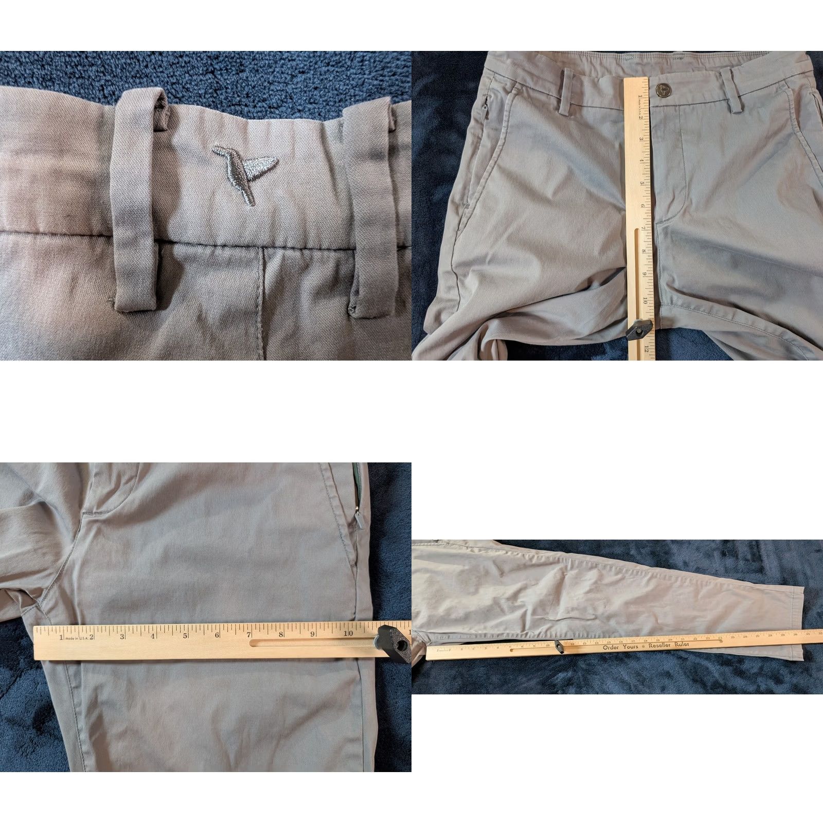 Vintage Birddogs Men's 30x30 Light Gray Stretch Chino Slim Fit Pants Size US 30 / EU 46 - 8 Thumbnail