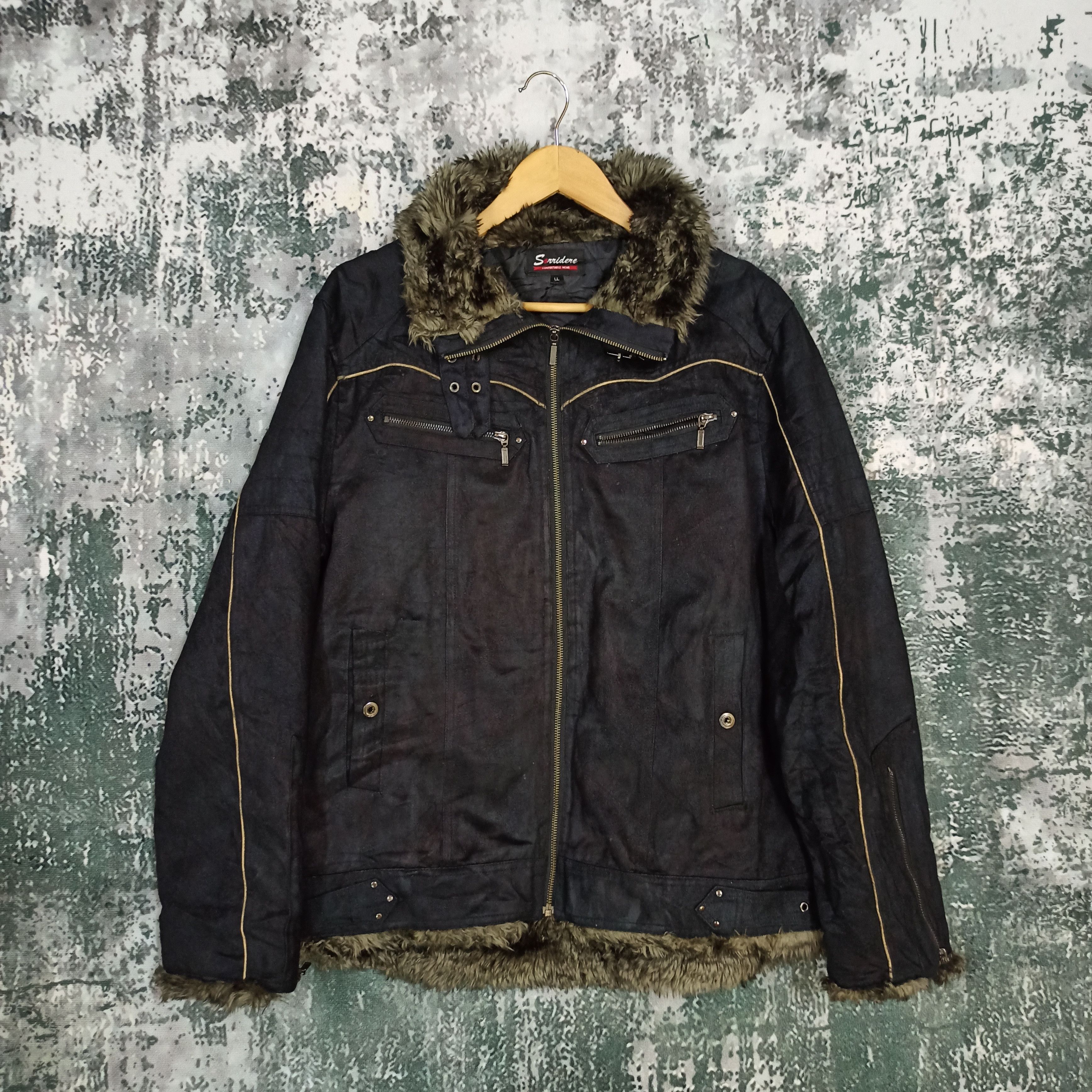 Strap Jacket LGB If Six Was Nine Style Faux Fur Zip Hood