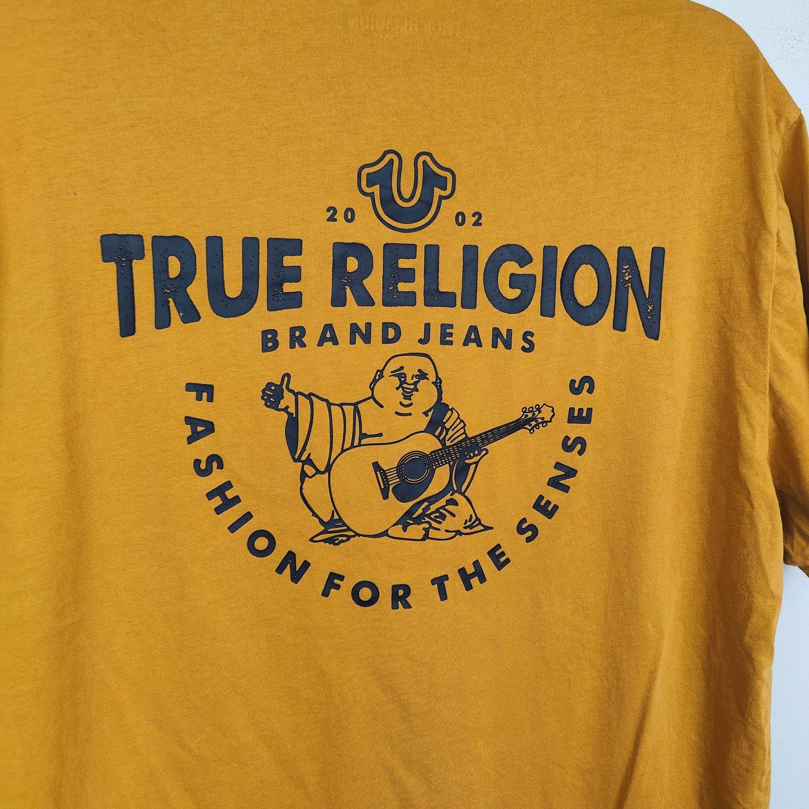 True Religion True Religion Buddha Graphic T-Shirt Mens XL Yellow Tee Size US XL / EU 56 / 4 - 2 Thumbnail