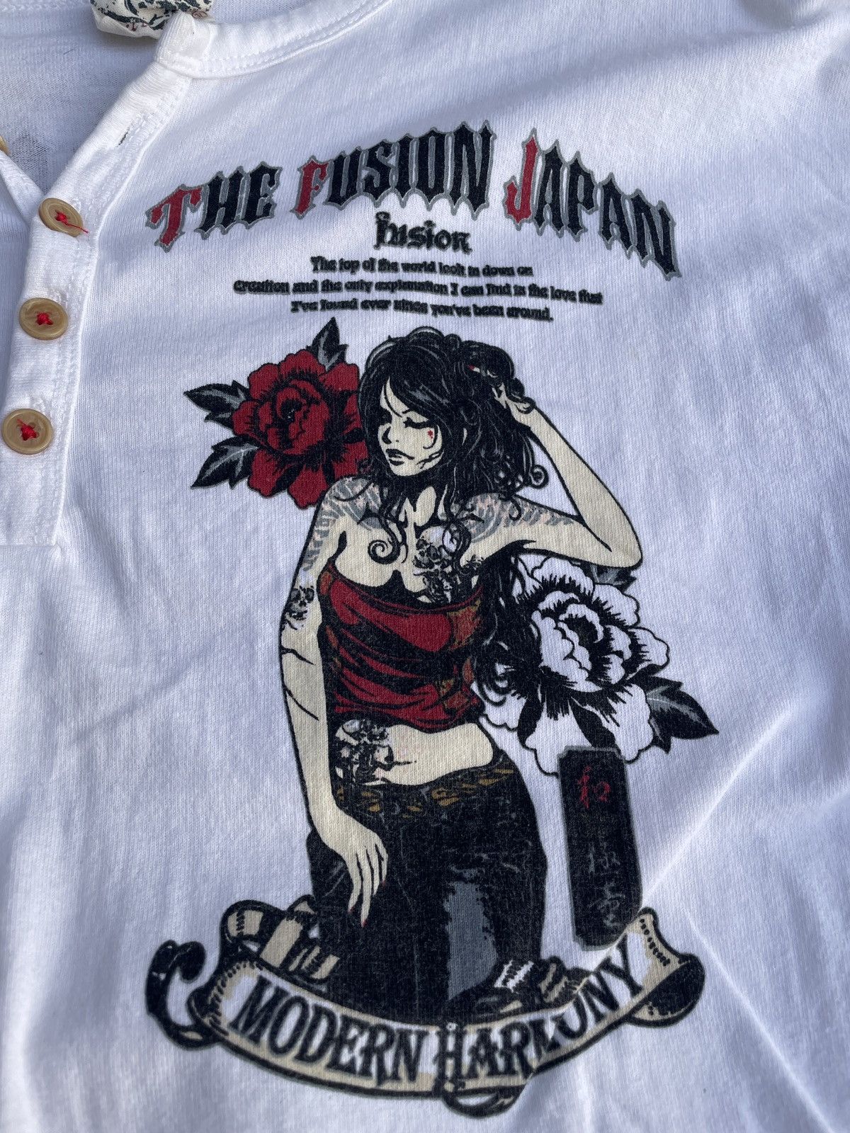 If Six Was Nine 2000s Japanese archive Yakuza girl Sukajan Long Sleeve Tee Size US L / EU 52-54 / 3 - 8 Thumbnail