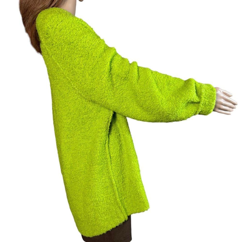 Free People New Free People Green Wool Blend Teddy Sweater Tunic Size M Size M / US 6-8 / IT 42-44 - 4 Thumbnail