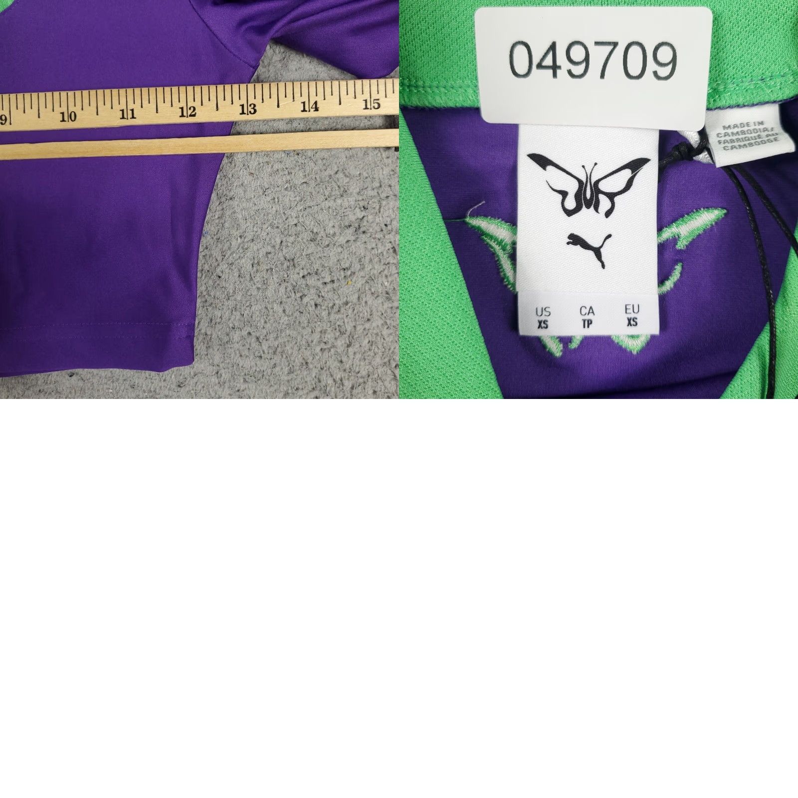 Puma Puma X Dua Lipa T Shirt XS Purple Crop Top Active Long Sleeve Womens Size XS / US 0-2 / IT 36-38 - 8 Thumbnail