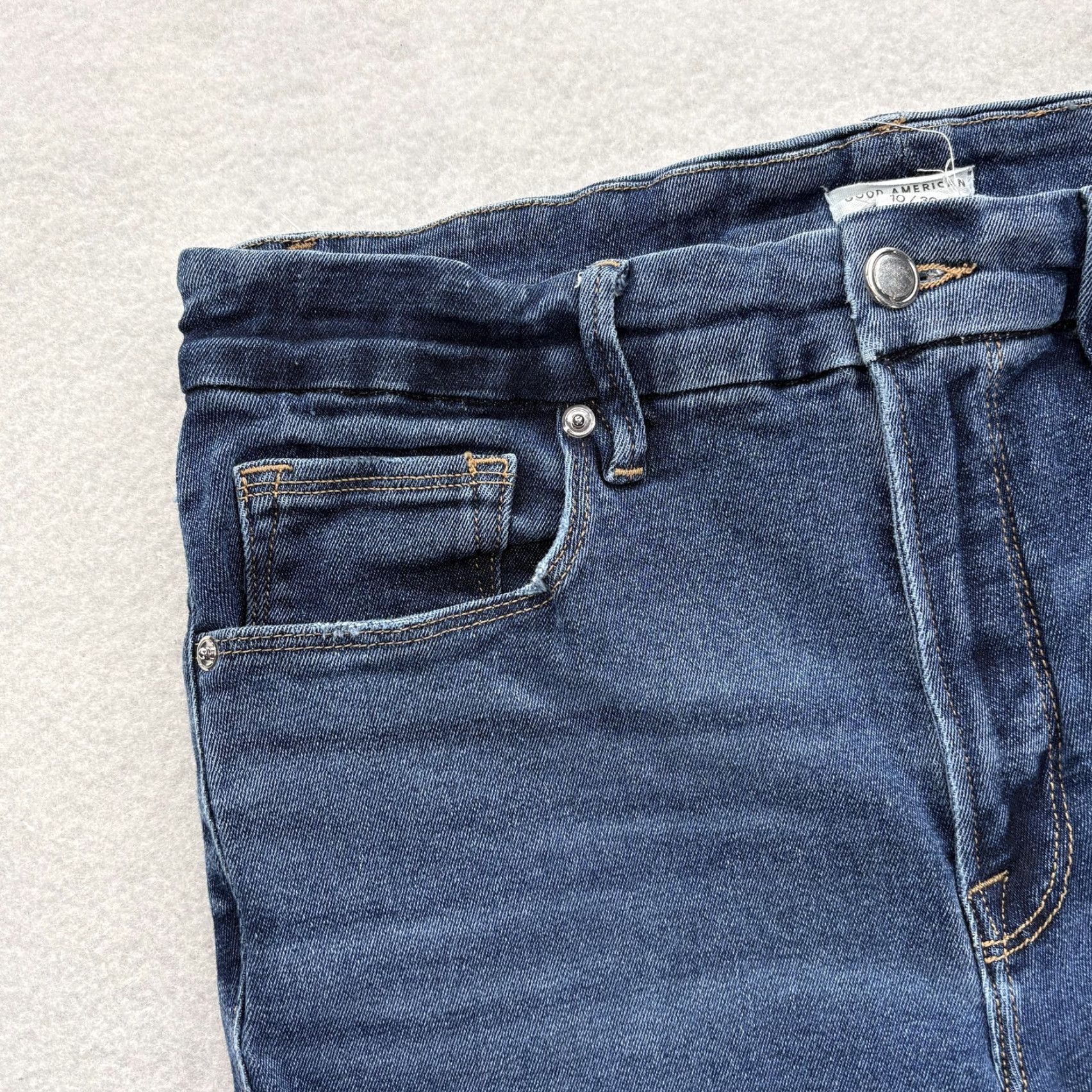 Good American VINTAGE Good American Good Legs Skinny Jeans Womens 10/30 Blue High Rise Raw Hem Preppy Size 32" / US 10 / IT 46 - 3 Thumbnail