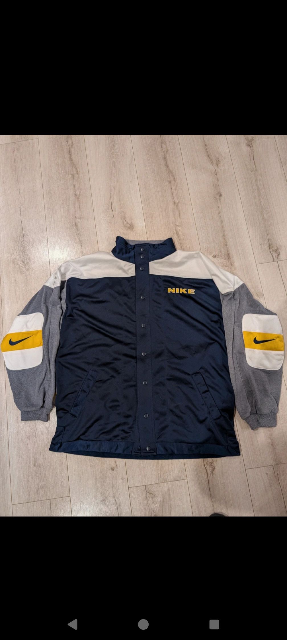Nike × Vintage Nike Vintage 1990's Navy, White, Grey & Yellow Size US L / EU 52-54 / 3 - 10 Thumbnail