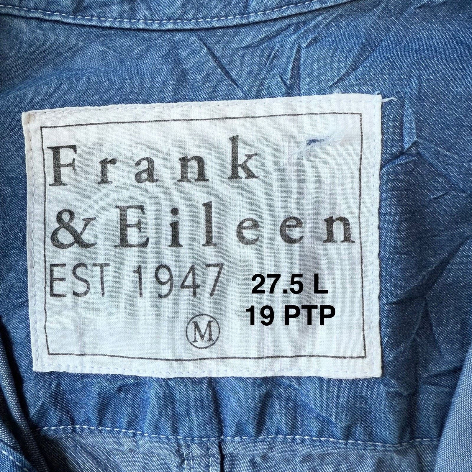 Frank & Eileen Frank & Eileen Shirt M Blue Barry Button Up Woven in Italy Size M / US 6-8 / IT 42-44 - 6 Thumbnail