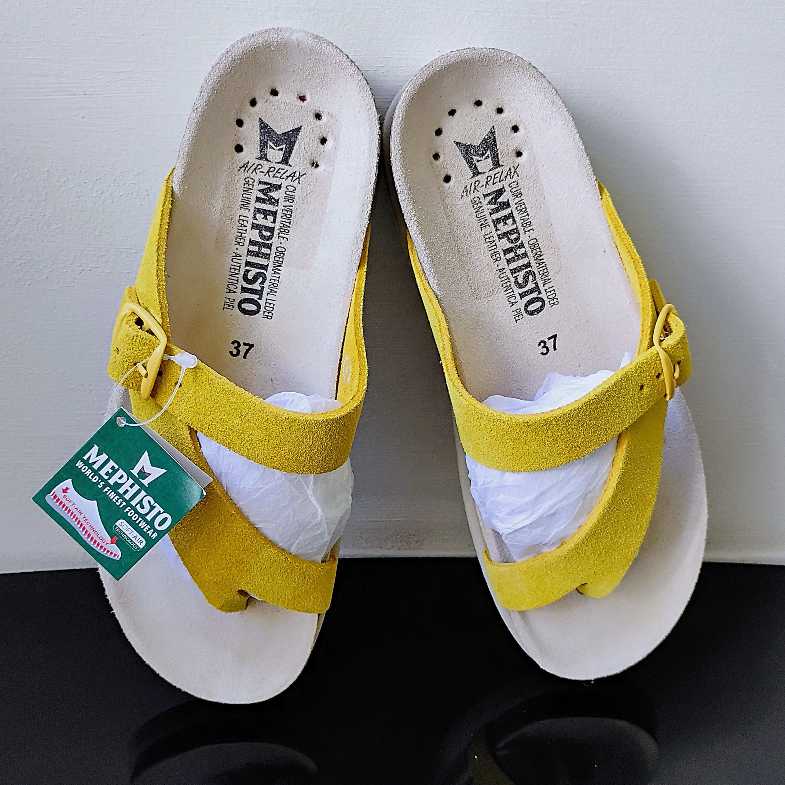 Mephisto Mephisto Women's Helen Toe Loop Sandal in Beautiful Yellow Size US 7 / IT 37 - 11 Thumbnail