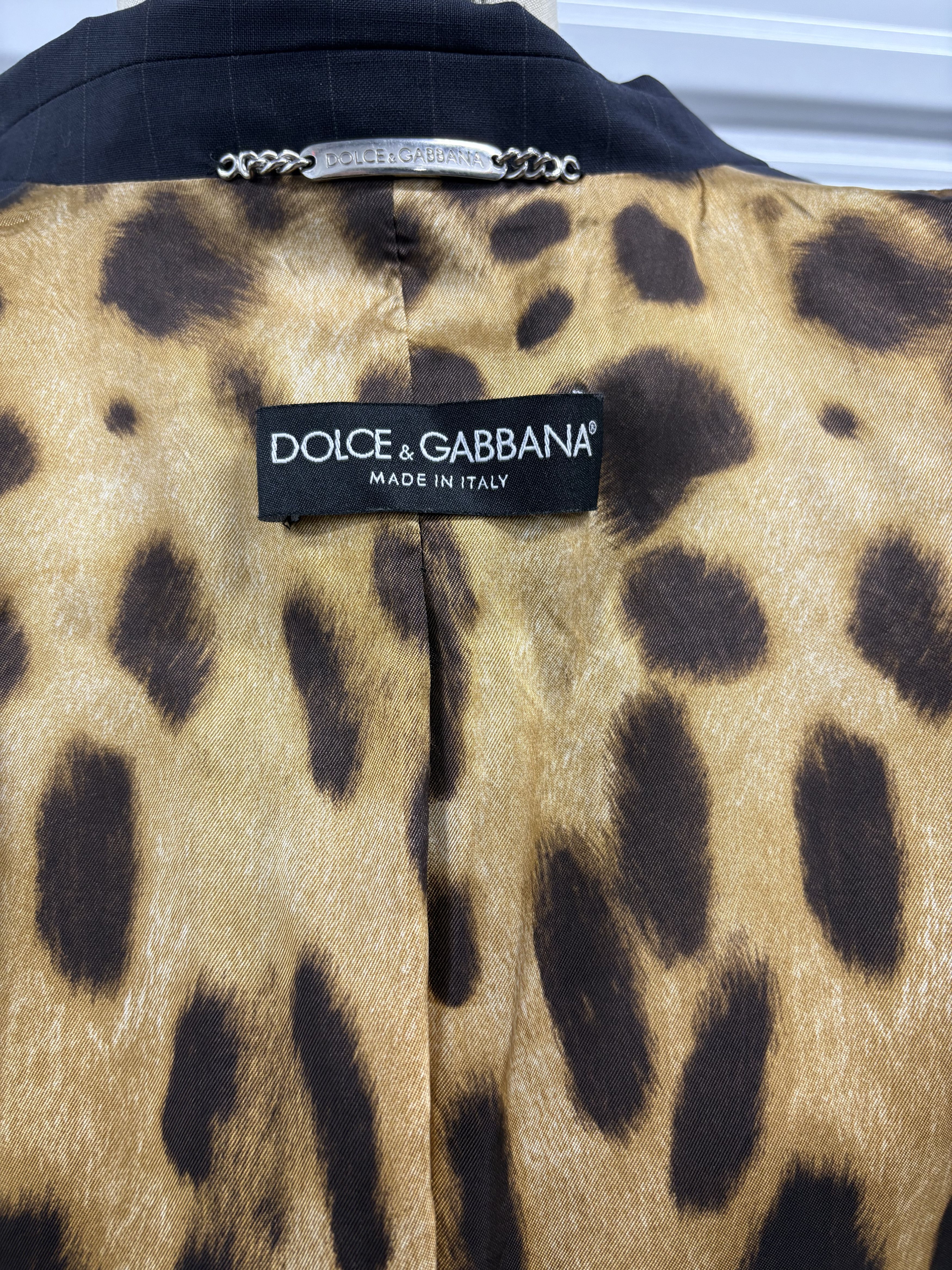 Other Dolce & Gabanna Navy Pinstripe Blazer with Double collar Size XL / US 12-14 / IT 48-50 - 16 Thumbnail