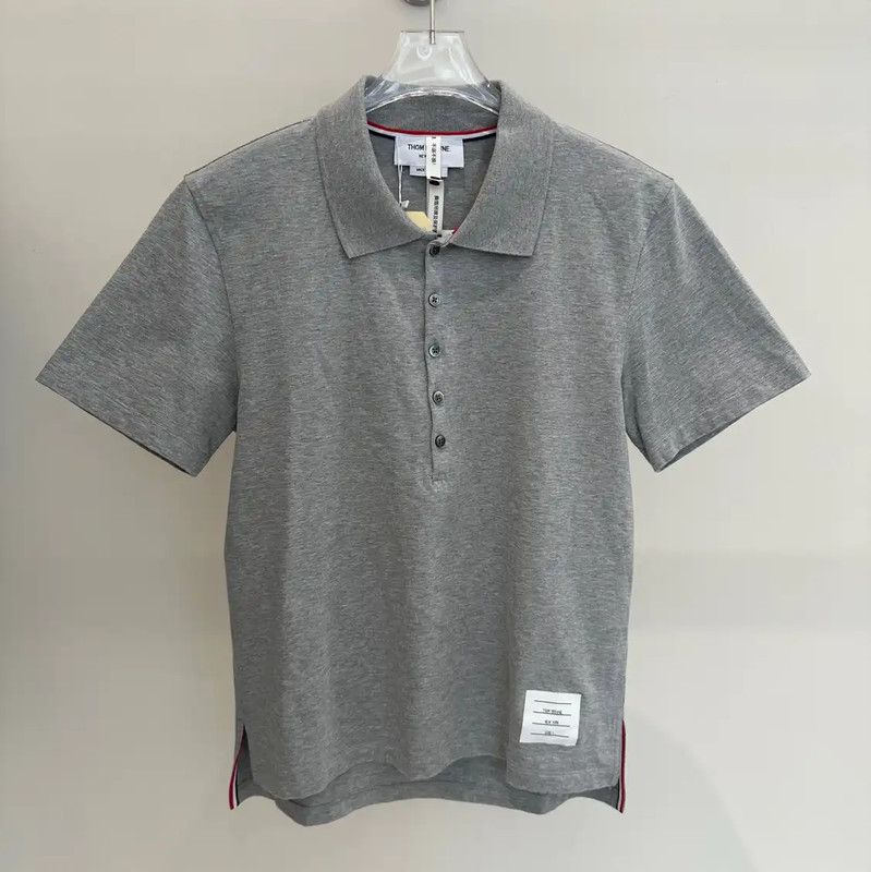 Thom Browne Thom Browne Men's Gray Short Sleeve Polo 0089 Size US S / EU 44-46 / 1 - 1 Thumbnail