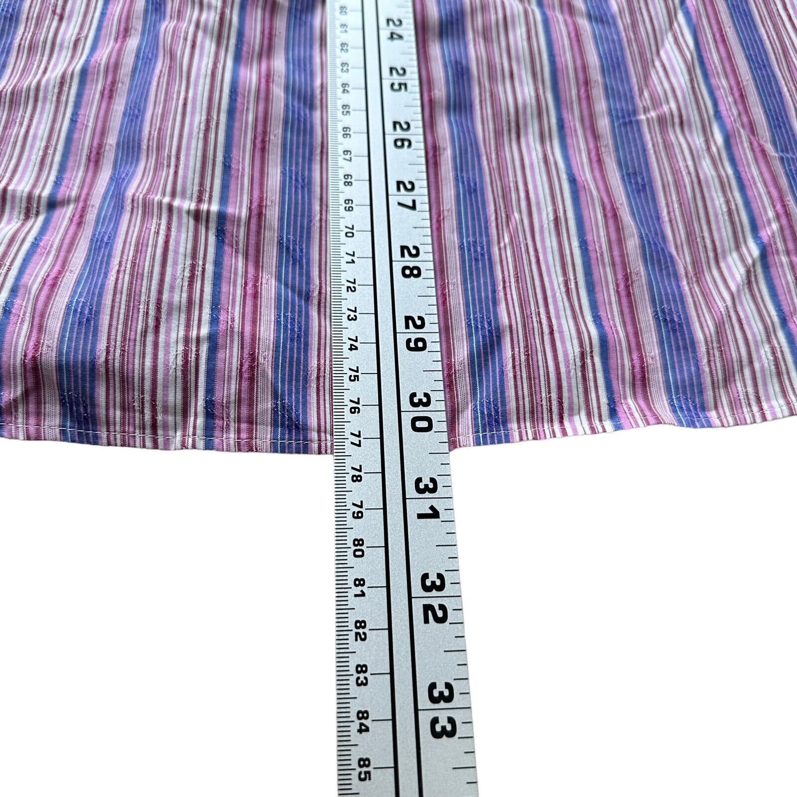 BUGATCHI Bugatchi Shirt XL Striped Pink Purple Flip Cuff Button Up Size US XL / EU 56 / 4 - 8 Thumbnail