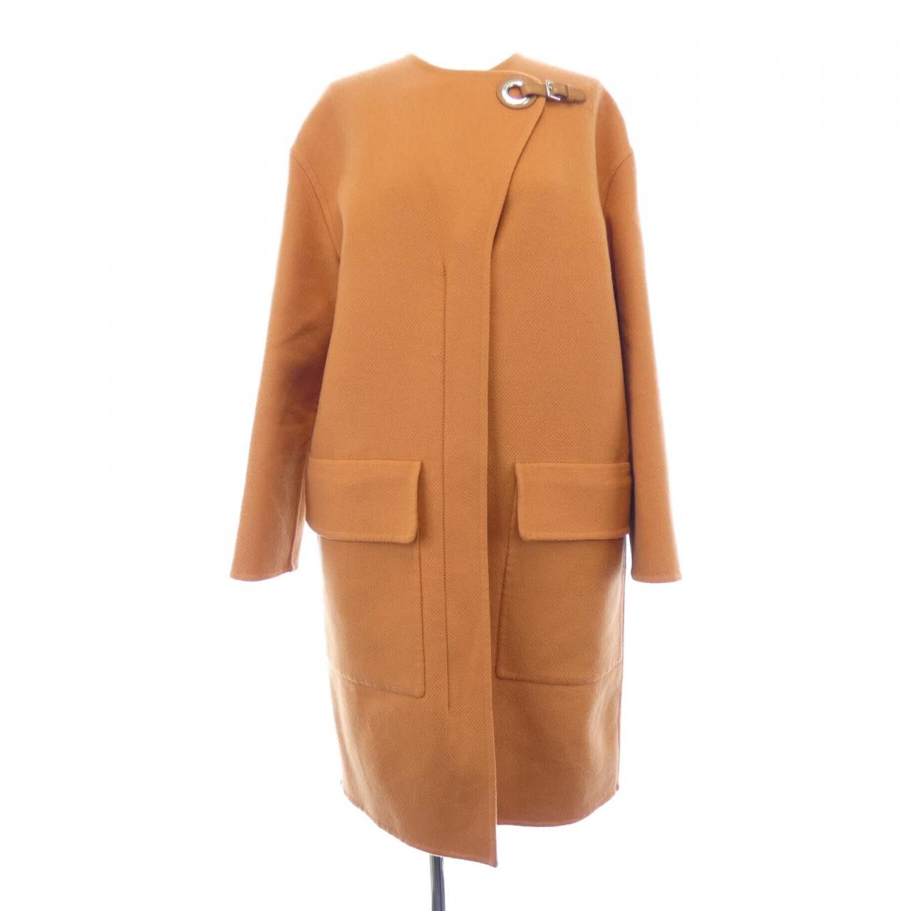 Hermes Hermes Hermes Eyelet Scrub Cashmere Coat Textile Outerwear DUTY FREE for USA Size ONE SIZE - 1 Thumbnail