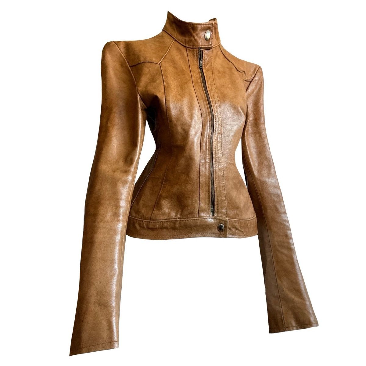 Vintage Amazing leather avant-garde distressed jacket Size M / US 6-8 / IT 42-44 - 1 Thumbnail