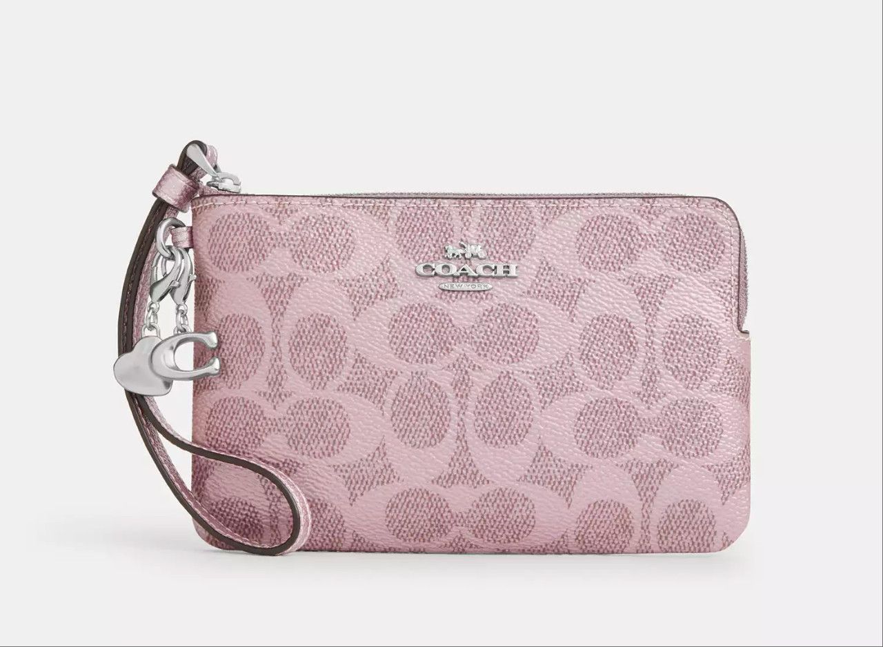 Coach Boxed Corner Zip Wristlet In Signature Canvas With Charms Size ONE SIZE - 5 Thumbnail