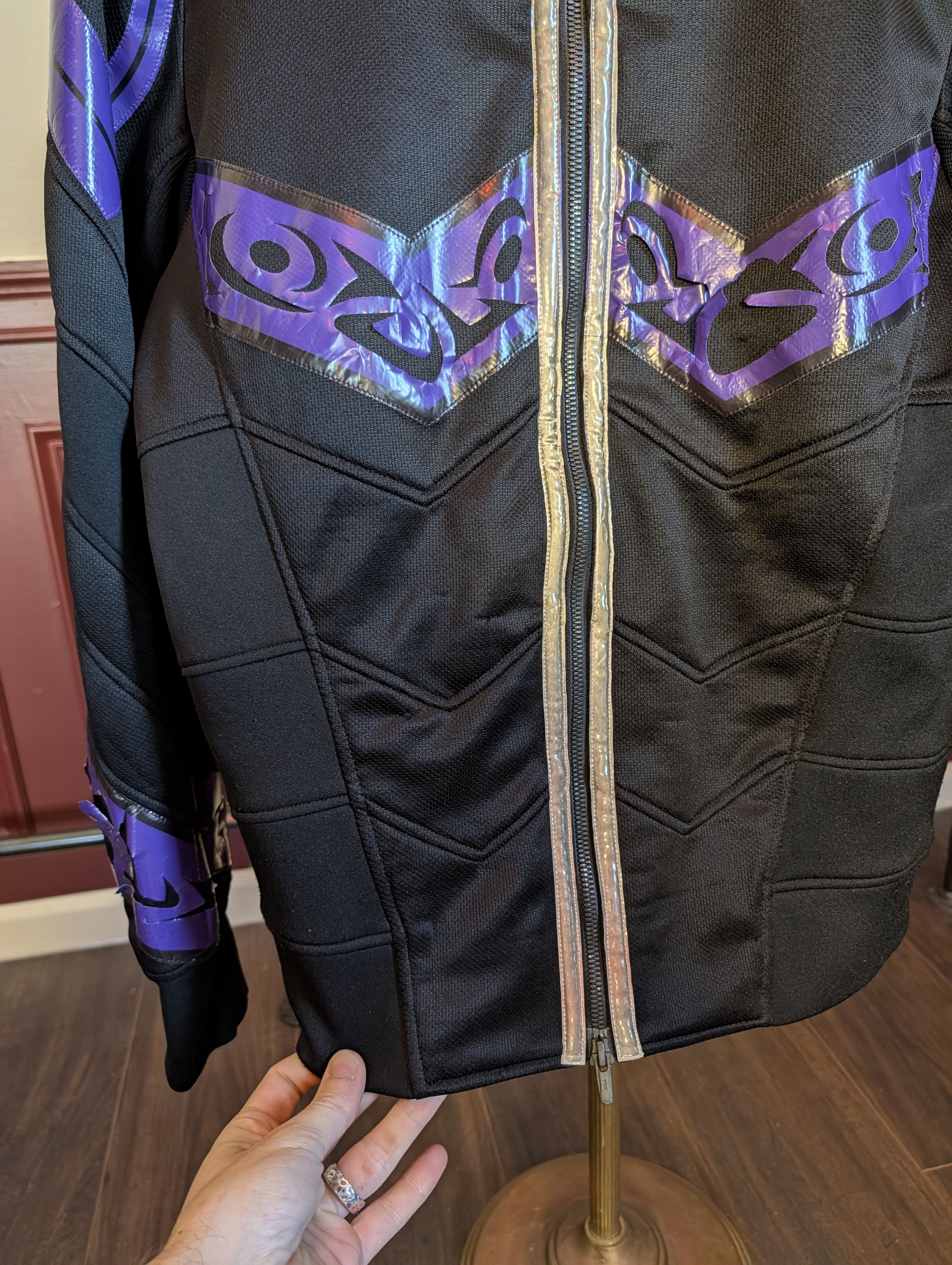 Beauty Beast Vtg Y2K cyberpunk paneled zip-up jacket black/purple Size US L / EU 52-54 / 3 - 5 Thumbnail