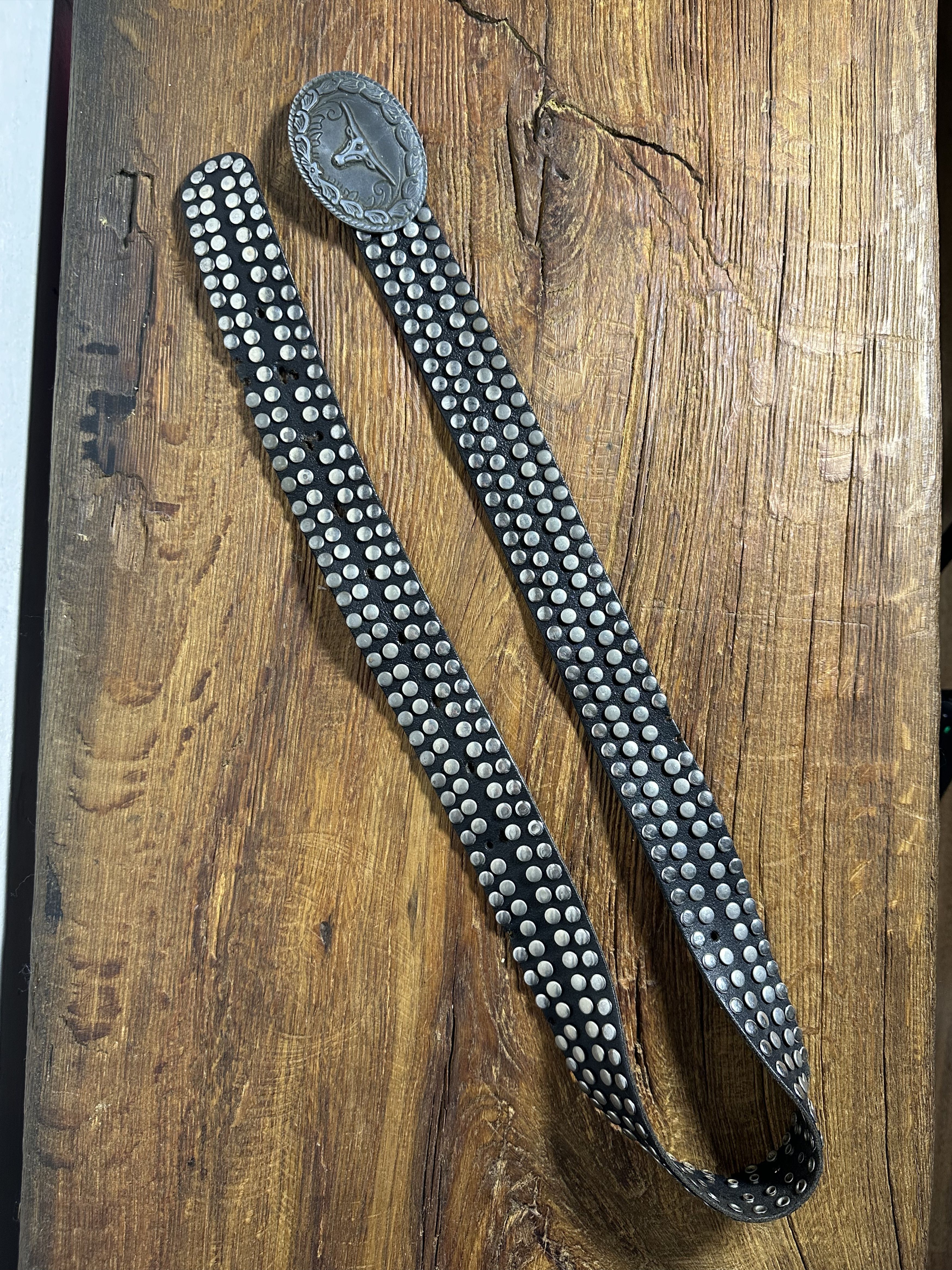 Cowboy Equipment Cowboy Belt With Silvertone Bull Buckle Size ONE SIZE - 3 Thumbnail