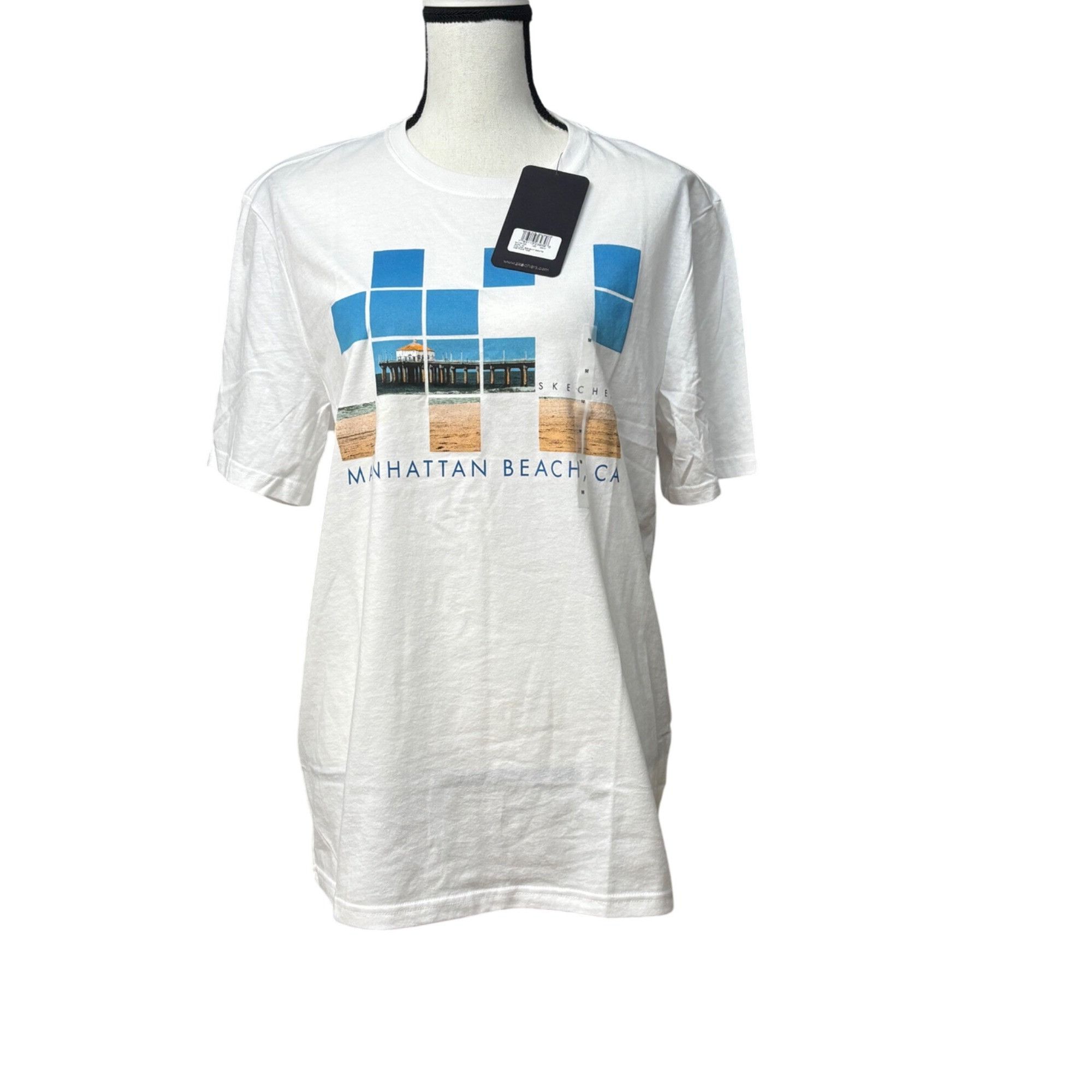 SKECHERS Skechers Manhattan Beach Pier Tee, Bright White, Sz. M Size M / US 6-8 / IT 42-44 - 11 Thumbnail