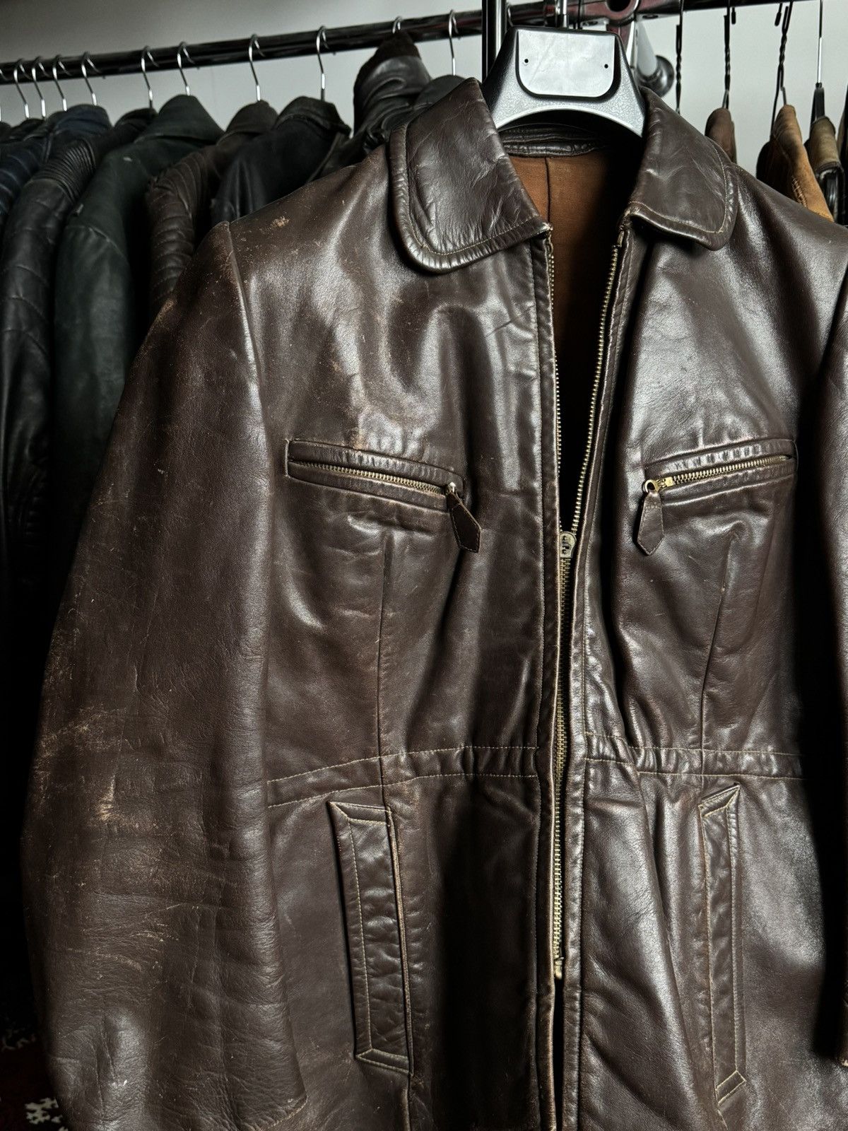 Vintage Vintage WW2 1940s German Motorcycle Leather Blouson Jacket Size US S / EU 44-46 / 1 - 2 Thumbnail