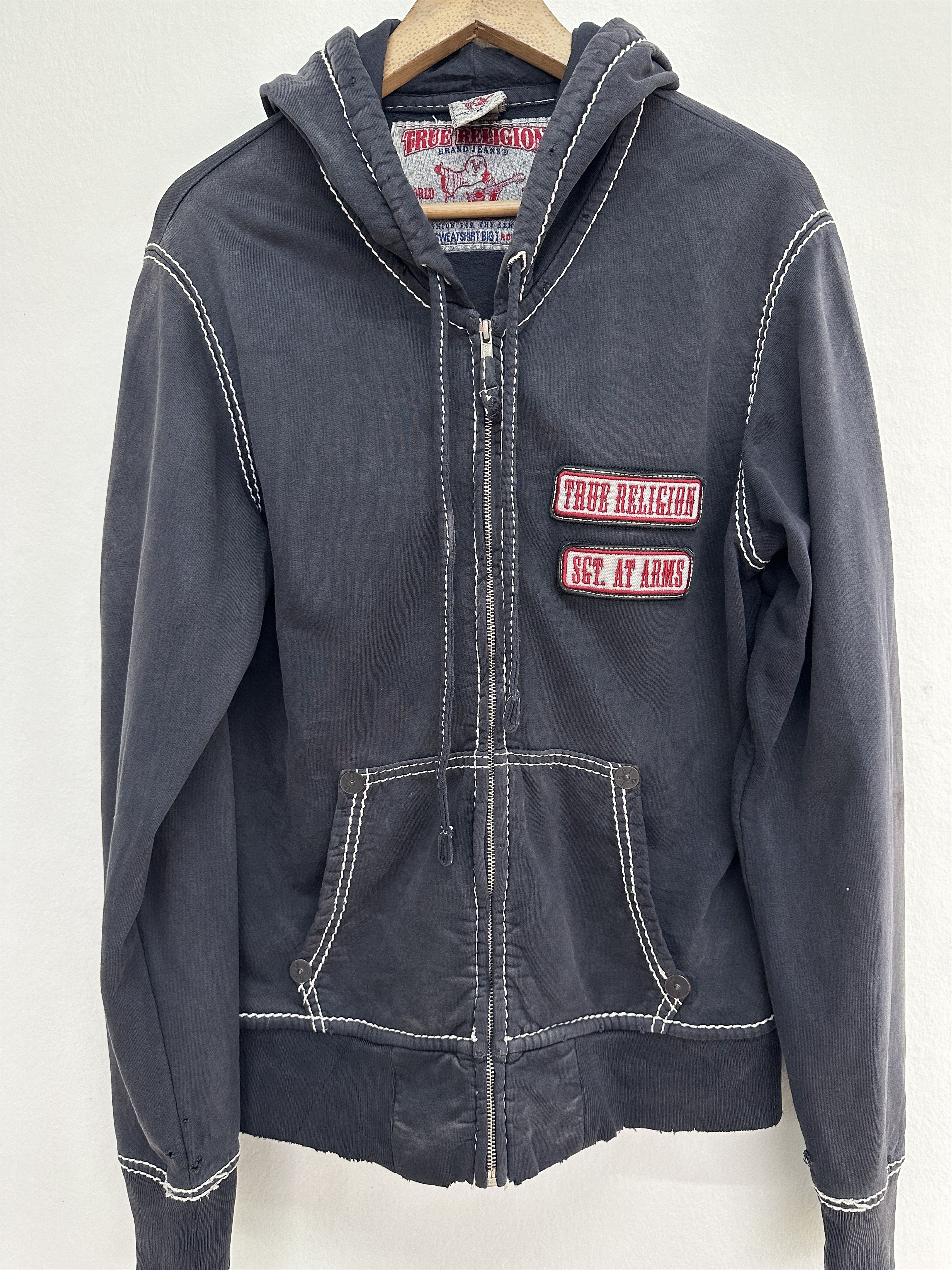 True Religion Vtg Distressed True Religion Ride Or Die L.A Big T Hoodie Size US M / EU 48-50 / 2 - 5 Thumbnail