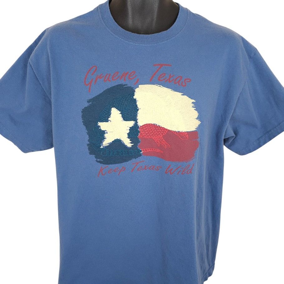 Gildan Gruene Texas T Shirt Mens Size Large Blue Armadillo Travel Size US L / EU 52-54 / 3 - 1 Thumbnail