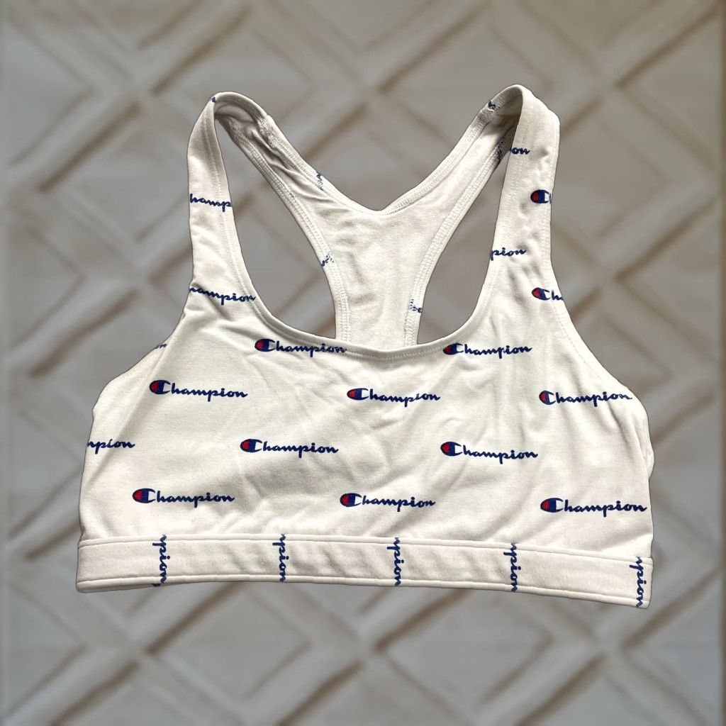 Champion Champion Bralette Womens Small White All Over Print Racerback Active Gym Sports Size ONE SIZE - 1 Thumbnail