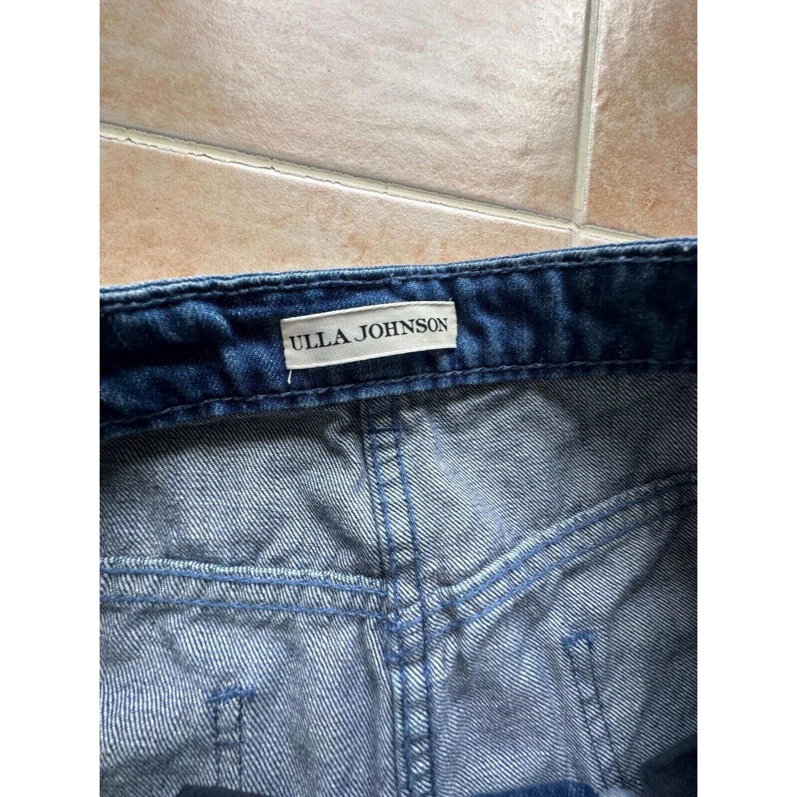 Designer ULLA JOHNSON Alex Jeans Size 6 Lace up Blue Size 28" / US 6 / IT 42 - 7 Thumbnail