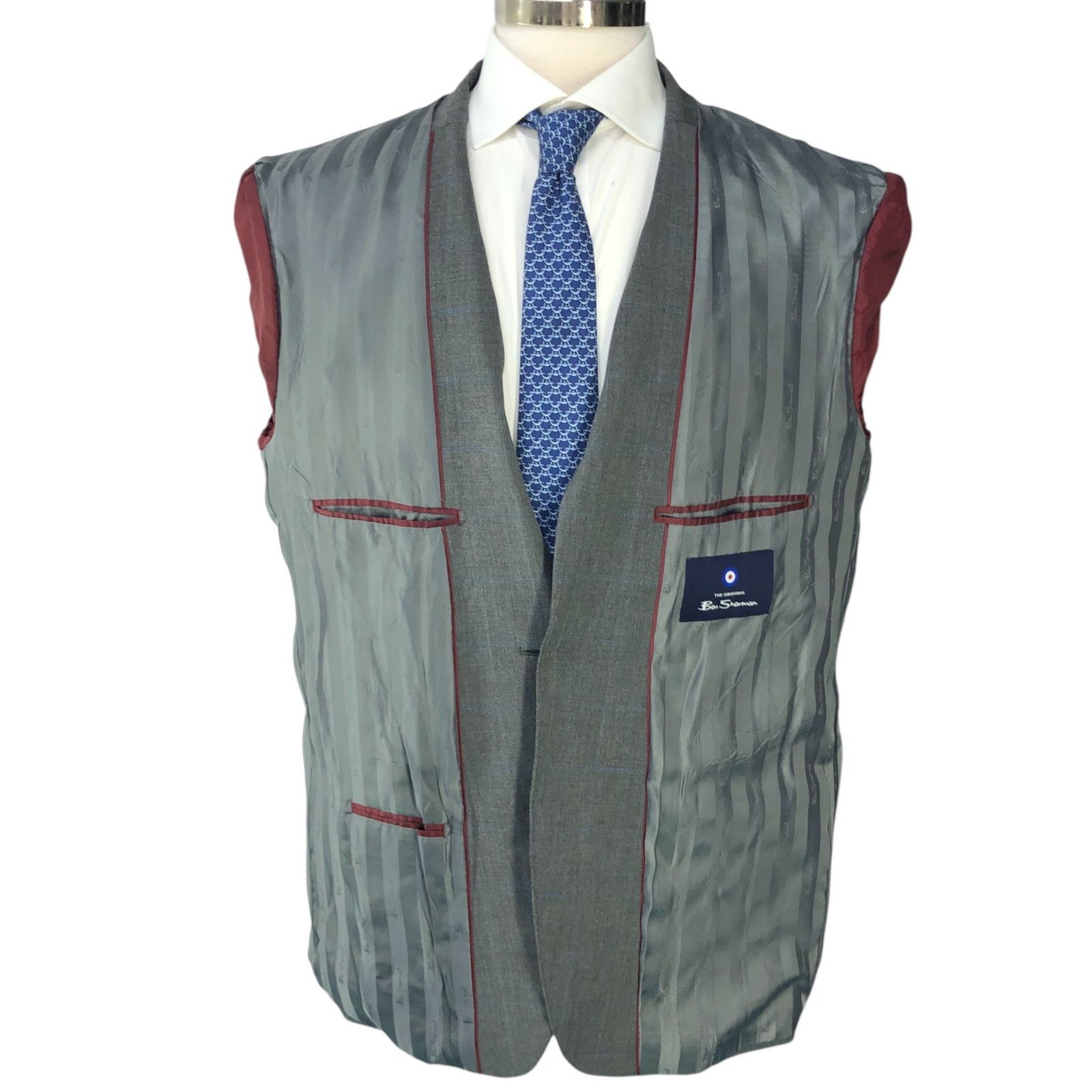 Ben Sherman Ben Sherman Sz 46R Sport Coat Jacket Blazer Burge Windowpane Size 46R - 14 Thumbnail