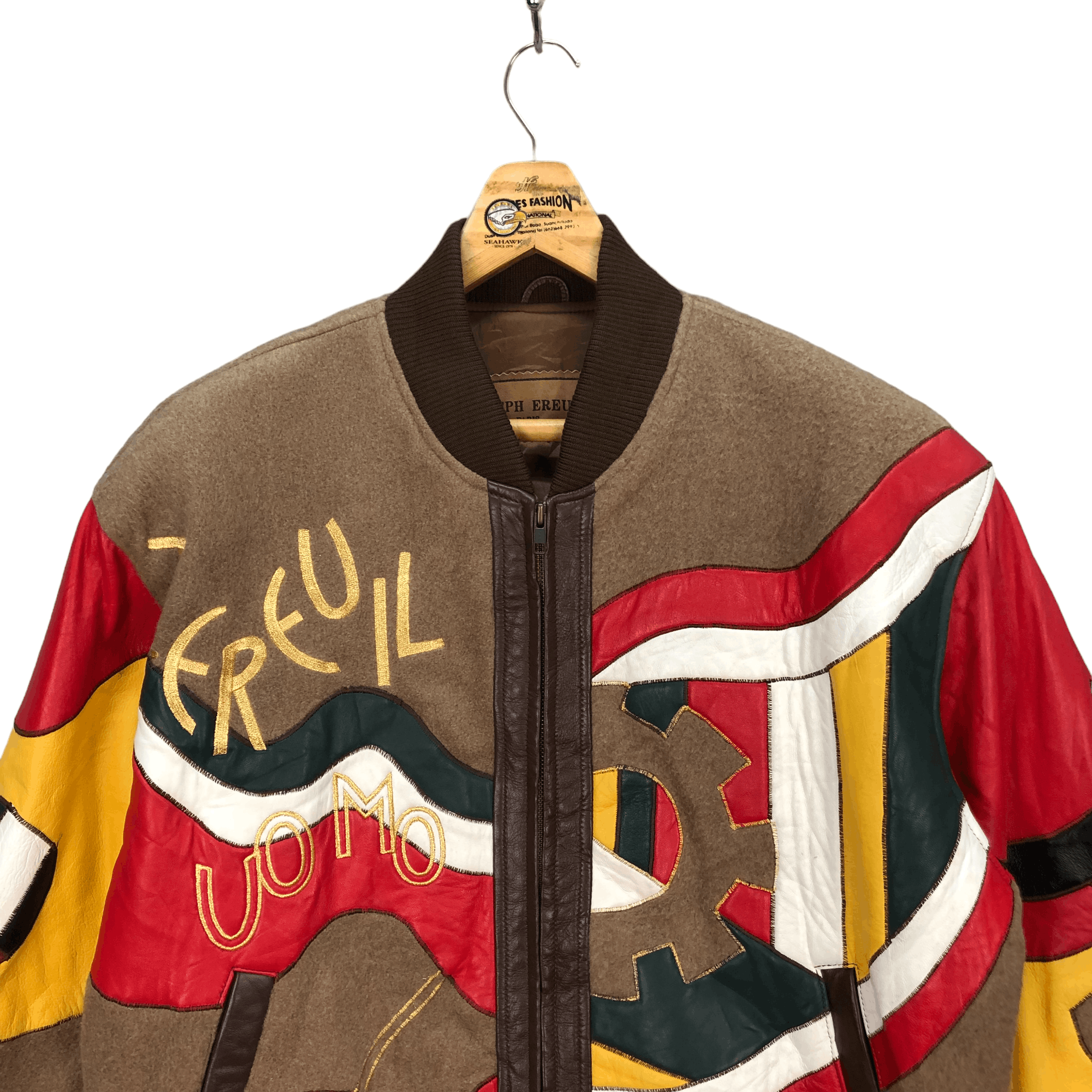 Japanese Brand JOSEPH EREUIL COLORFUL SHEEP LEATHER WOOL BOMBER #5764-206 Size US L / EU 52-54 / 3 - 2 Thumbnail