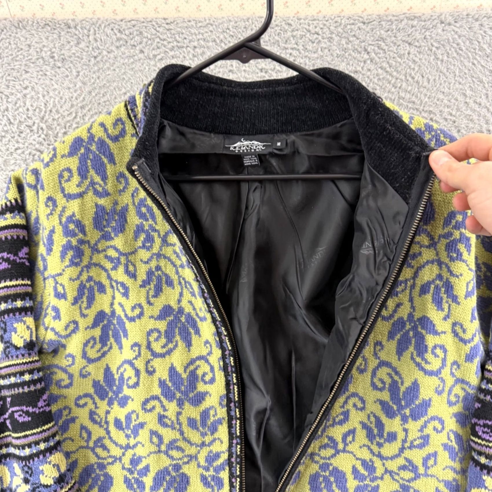 Vintage VINTAGE Icelandic Design Sweater Womens Medium Wool Floral Zip Up Nordic Outdoor Size M / US 6-8 / IT 42-44 - 6 Thumbnail
