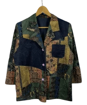 Japanese Brand Vintage Japanese Patchwork Velvet Jacket Size US M / EU 48-50 / 2 - 1 Thumbnail