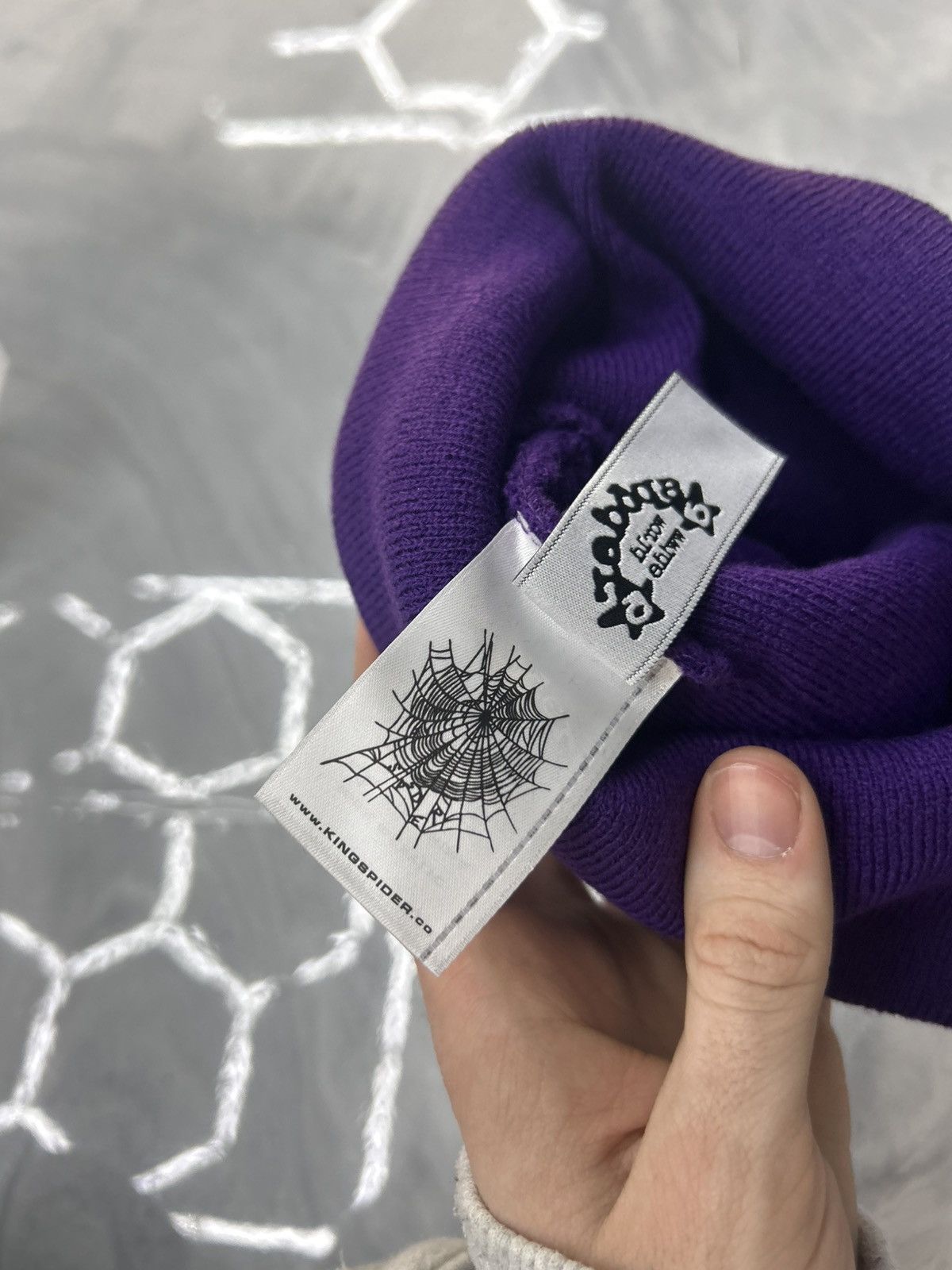 Sp5der Sp5der Purple Black Mohair Beanie Size ONE SIZE - 8 Thumbnail