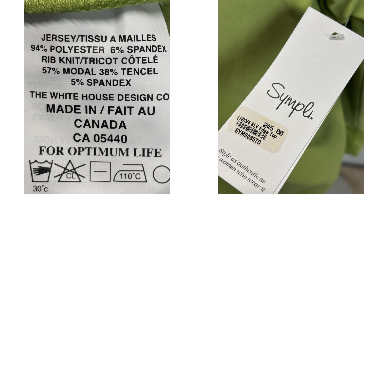 Vintage Sympli Canada Tunic Top Shirt Size 12 Green 3/4 Sleeve V-Neck Pullover Womens Regular Size XL / US 12-14 / IT 48-50 - 8 Thumbnail