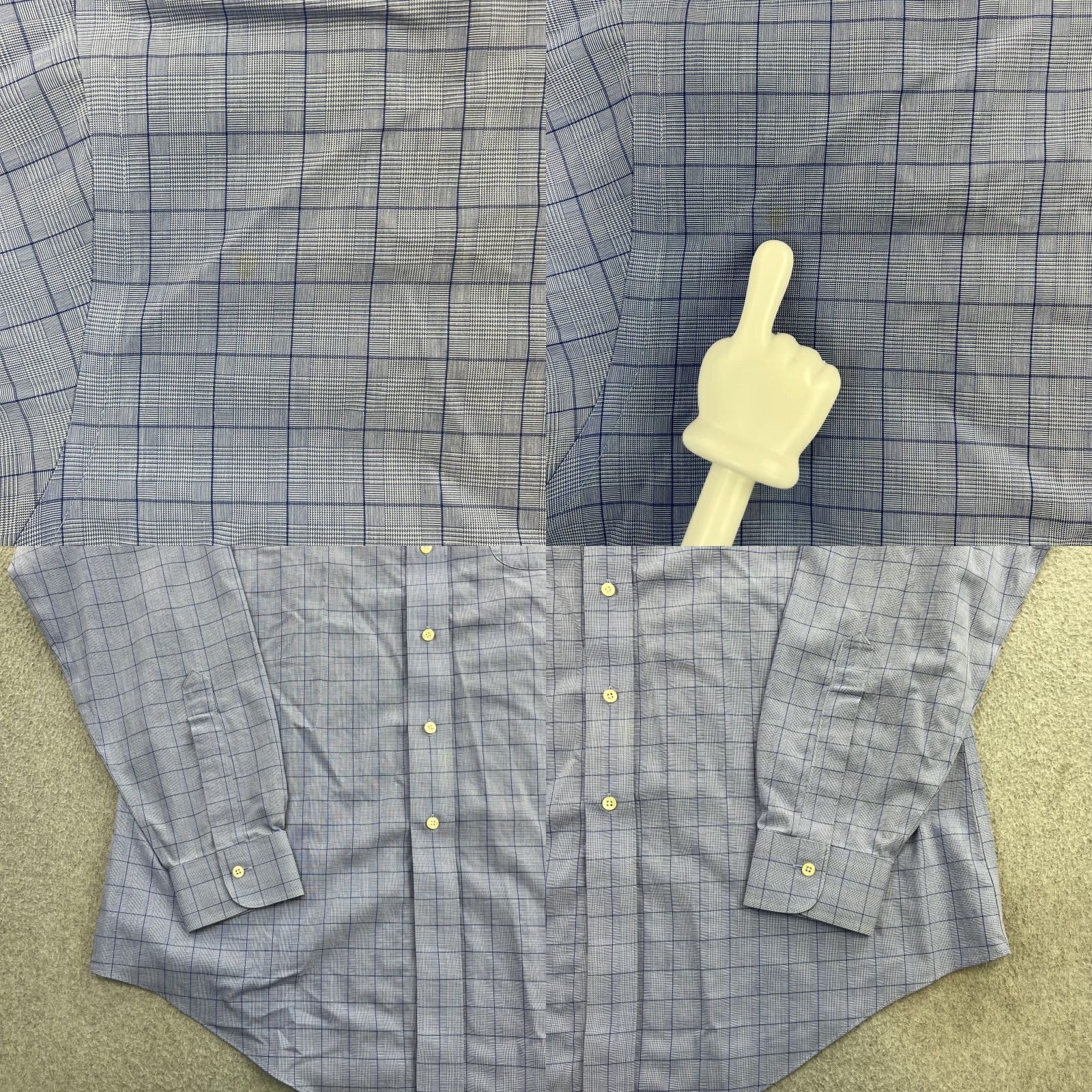 Brooks Brothers Brooks Brothers Dress Shirt Mens 16.5-36 Blue Slim Non-Iron Adult Regular Check Shirt Size 46R - 8 Thumbnail