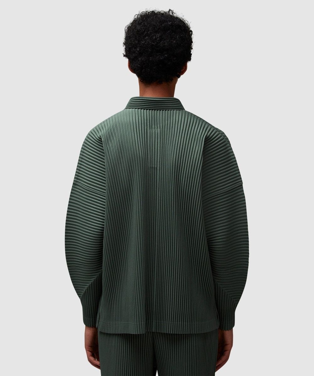 Issey Miyake o1h1sh10525 Pleated Polo Shirt in Green Size US M / EU 48-50 / 2 - 4 Thumbnail