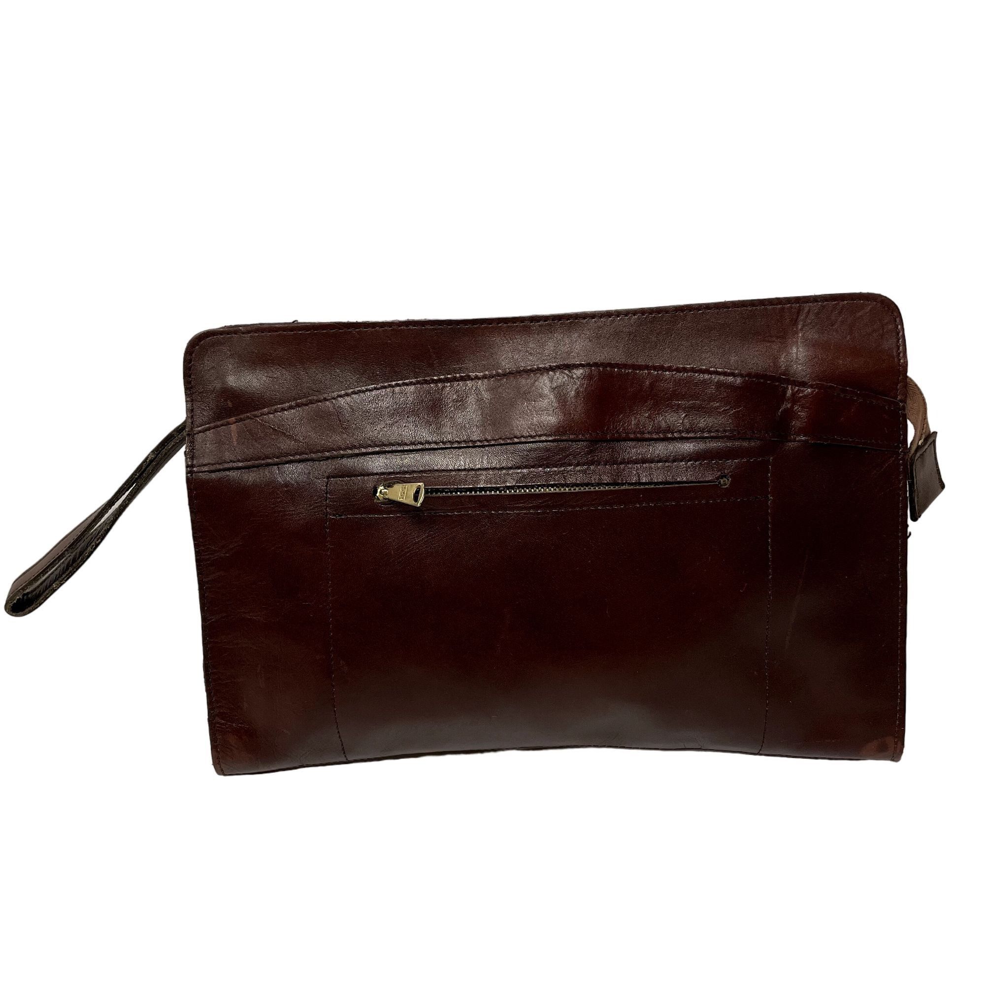 70’s Boggs Brown Leather MOD Hippie BoHo handbag Clutch