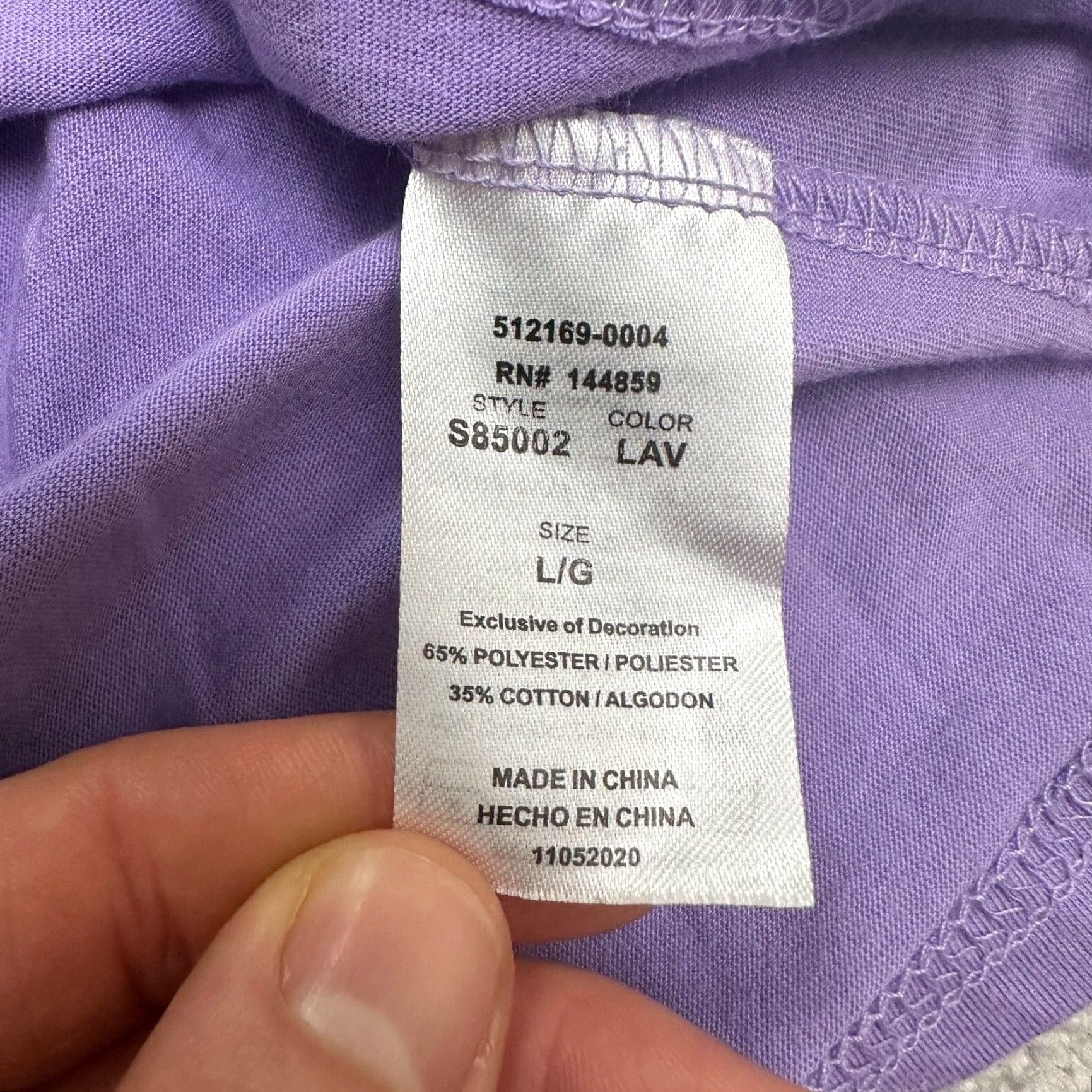 Vintage Sivvan Basic Crew T-Shirt Womens Large Purple Lavender Long Sleeve Casual Tee Size L / US 10 / IT 46 - 5 Thumbnail