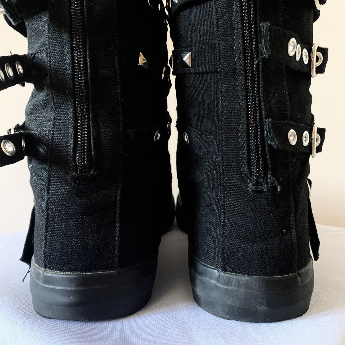 Demonia Cult Punk Gothic Bandage Studded Knee High Boxing Tripp NYC Shoes Size US 13 / EU 46 - 6 Thumbnail