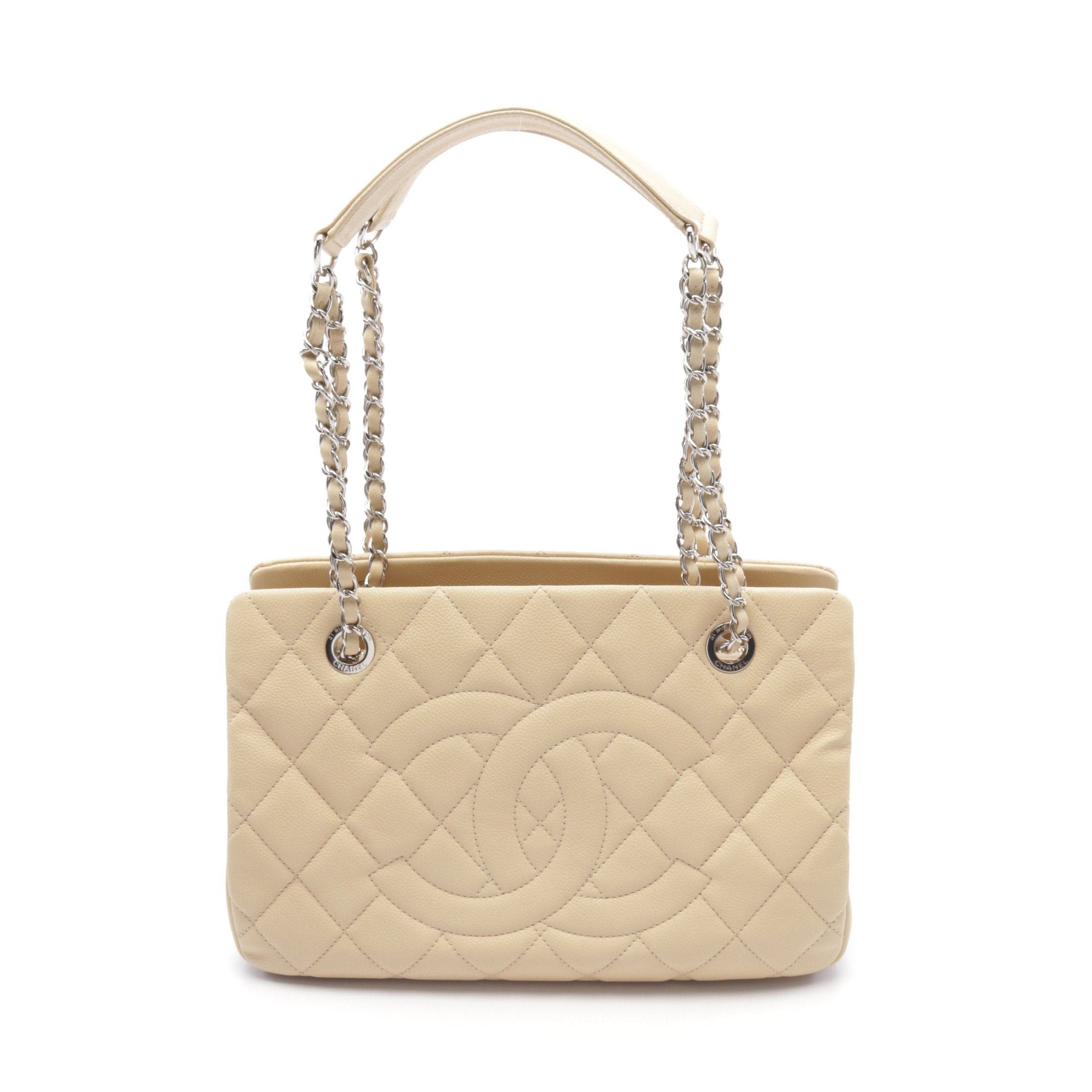 Chanel Chanel Matelasse Coco Mark Chain Shoulder Bag Caviar Skin Light Beige Silver Hardware Size ONE SIZE - 1 Thumbnail
