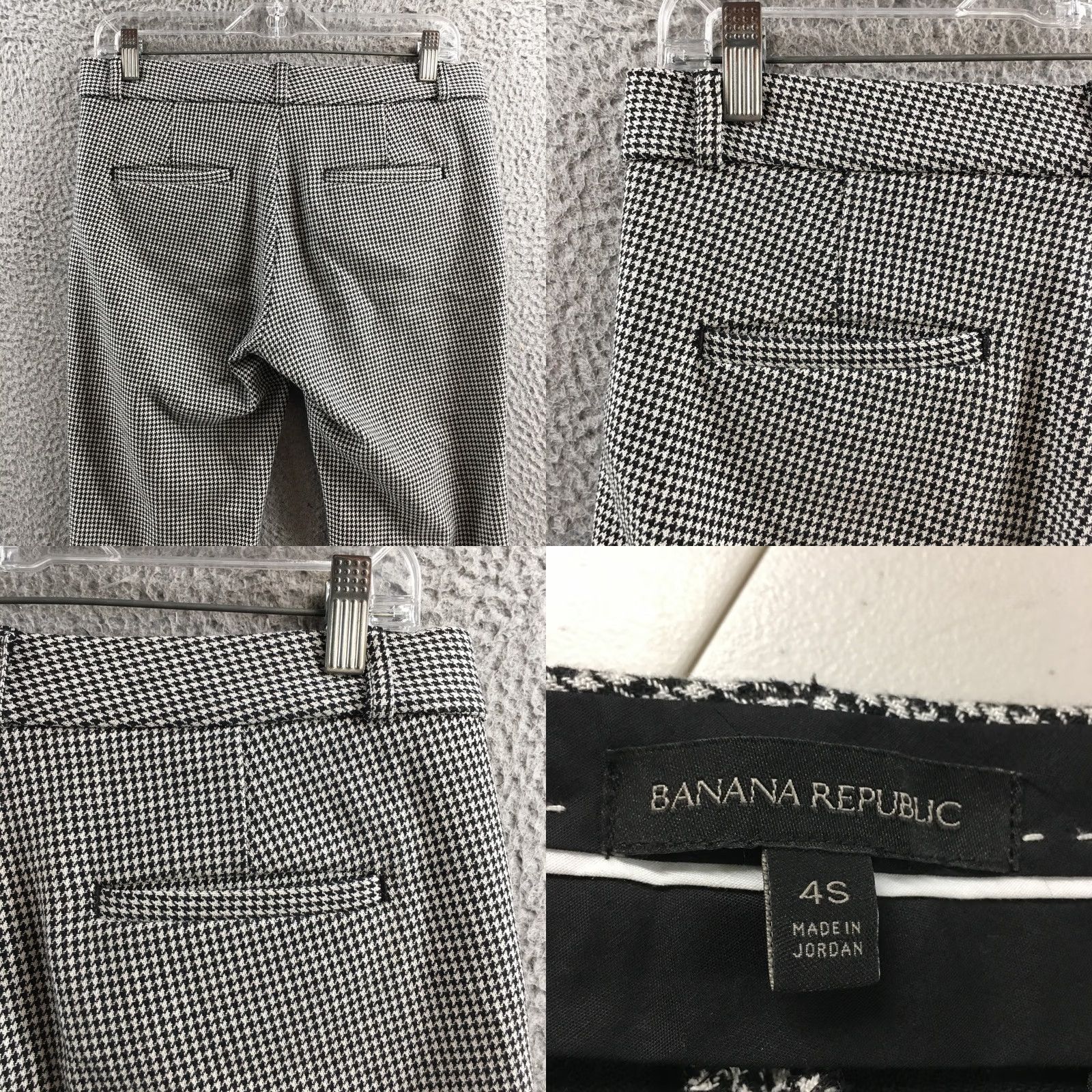 Banana Republic Banana Republic Sloan Dress Pants Womens 4S Black Houndstooth Mid Rise Zip Flat Front Pockets Skinny Classic Mens/Women? Size 27" / US 4 / IT 40 - 8 Thumbnail