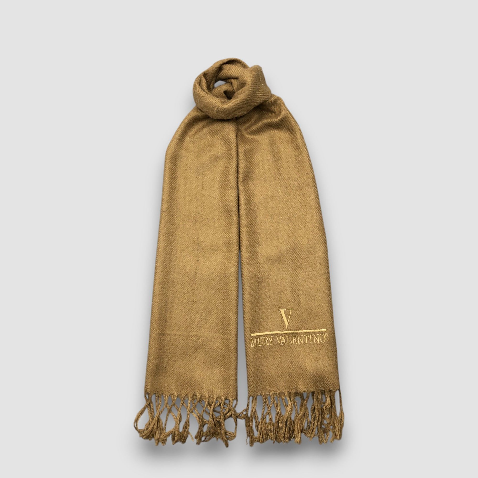 Japanese Brand Vintage 90s Mery Valentino Scarf Muffler Wool Scarves Size ONE SIZE - 1 Thumbnail