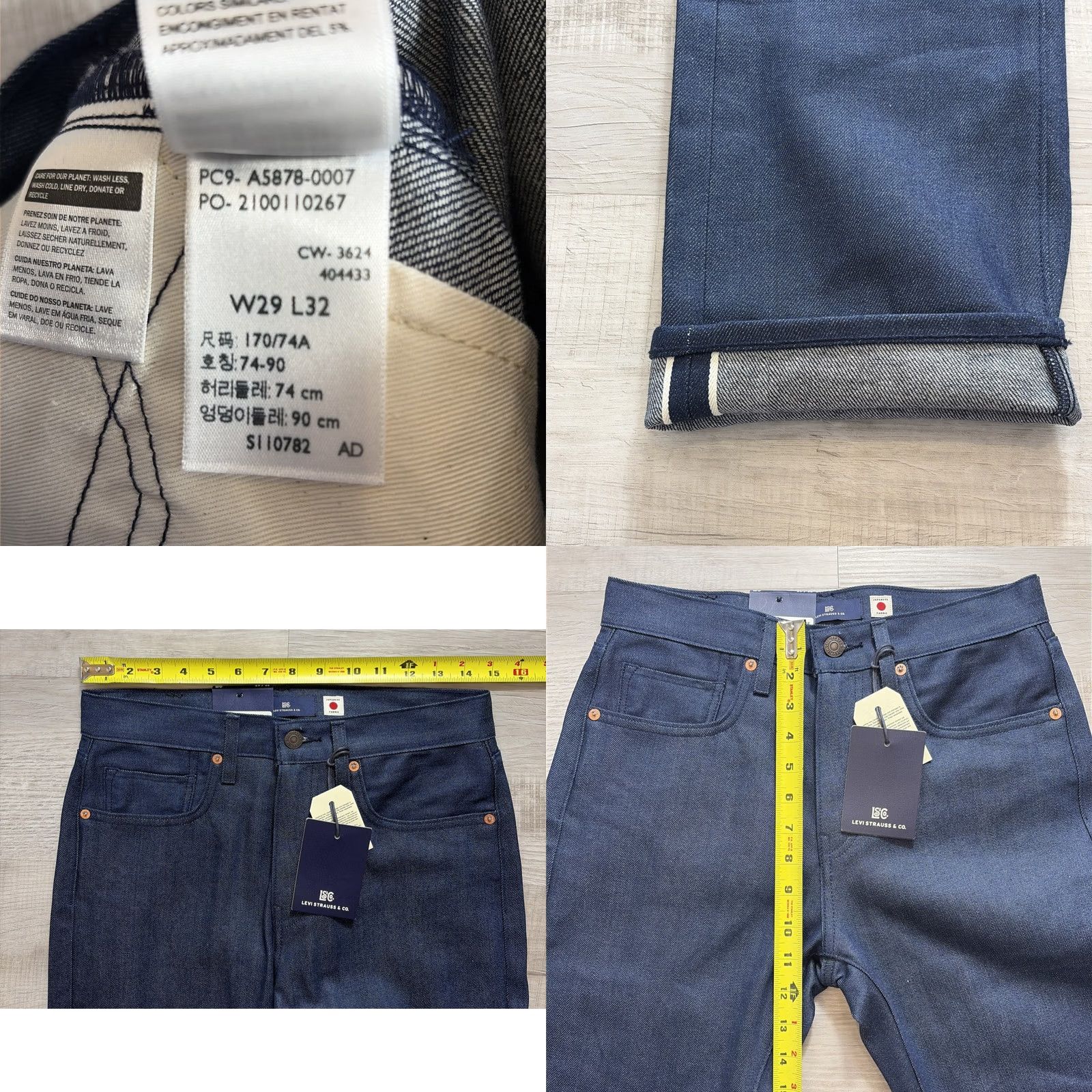 Levi's VINTAGE Levi's 505 Regular Japanese Selvedge Denim Jeans Men 29 x 32 Blue Straight NWT Rare Size US 29 - 9 Thumbnail